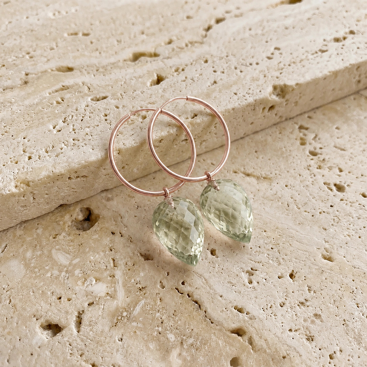 Rose Gold Green Amethyst & Amethyst — Mariaelsa
