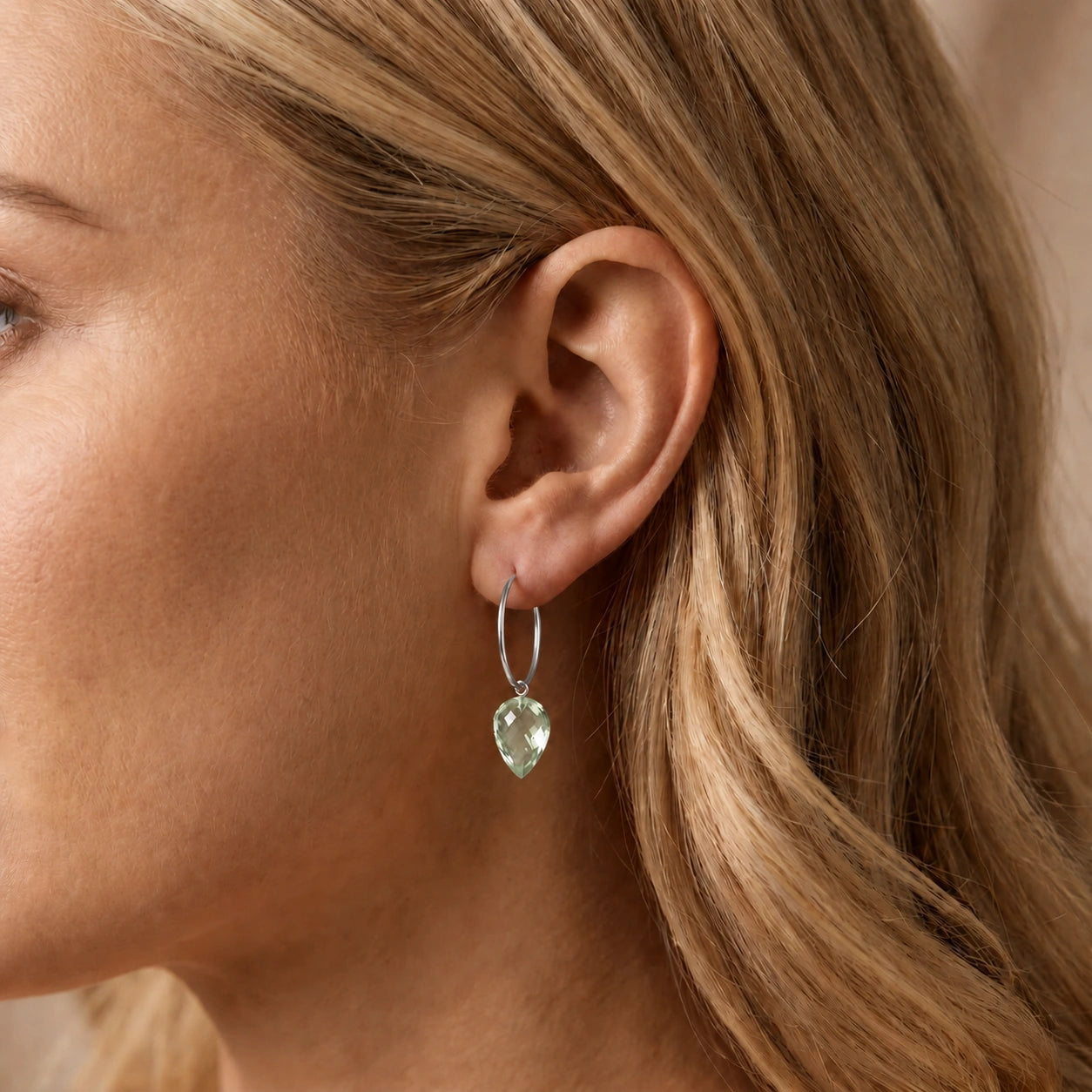 White Gold Green Amethyst & Amethyst — Mariaelsa
