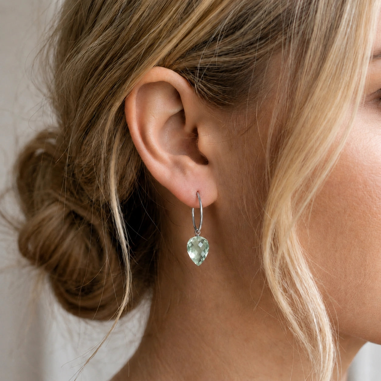 White Gold Green Amethyst & Amethyst — Mariaelsa