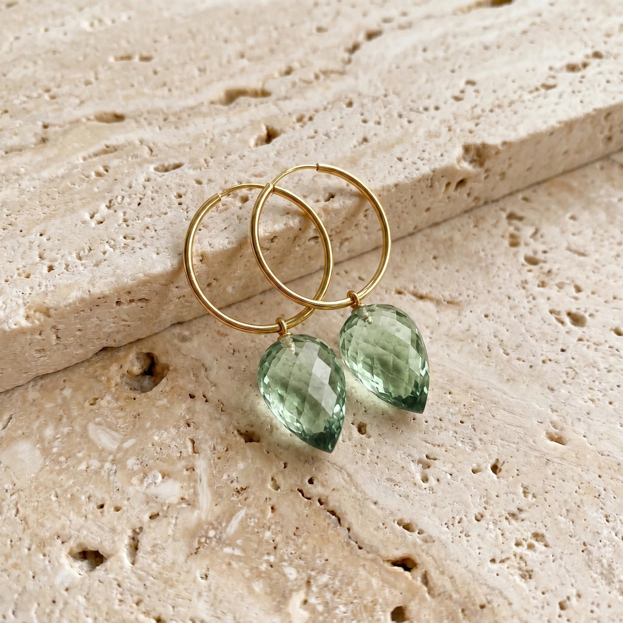 Yellow Gold Green Amethyst & Amethyst — Mariaelsa