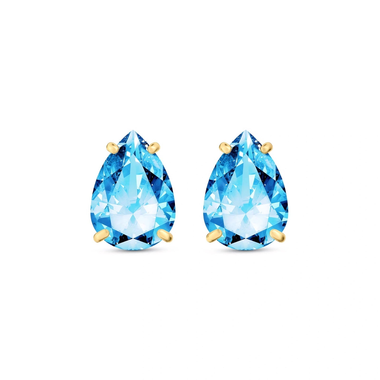 Yellow Gold Blue Topaz — Mariafrida