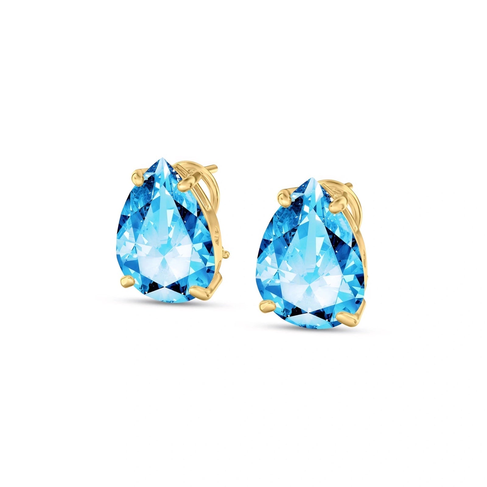 Yellow Gold Blue Topaz — Mariafrida