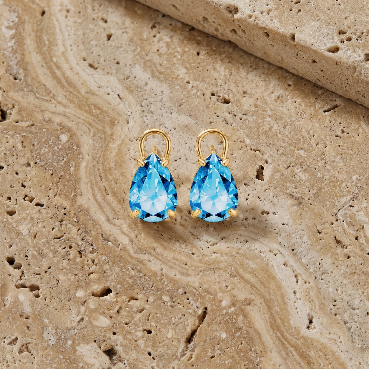 Yellow Gold Blue Topaz — Mariafrida