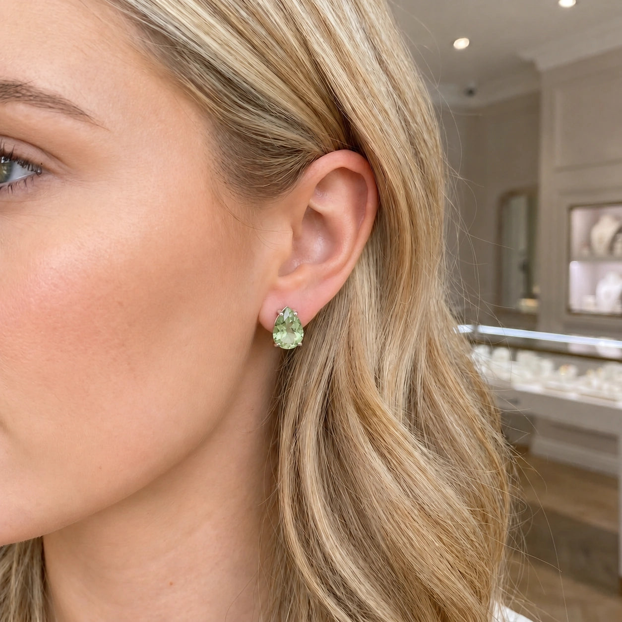 White Gold Green Amethyst — Mariafrida