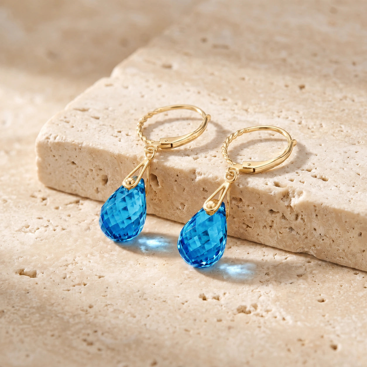 Yellow Gold Blue Topaz — Margaritina