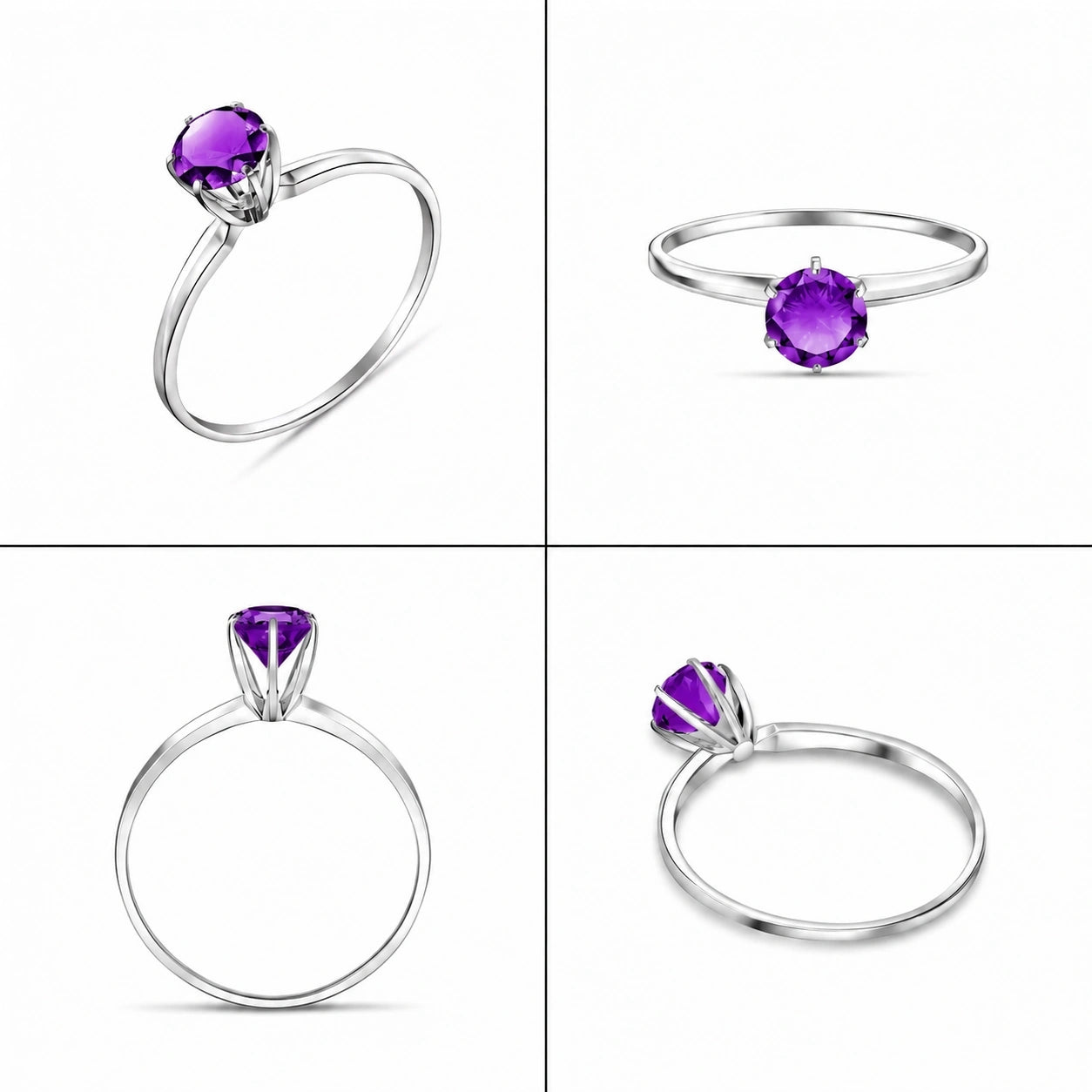 White Gold Amethyst — Maria