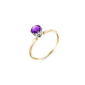 Yellow Gold Ring Amethyst 10K — Eufemia