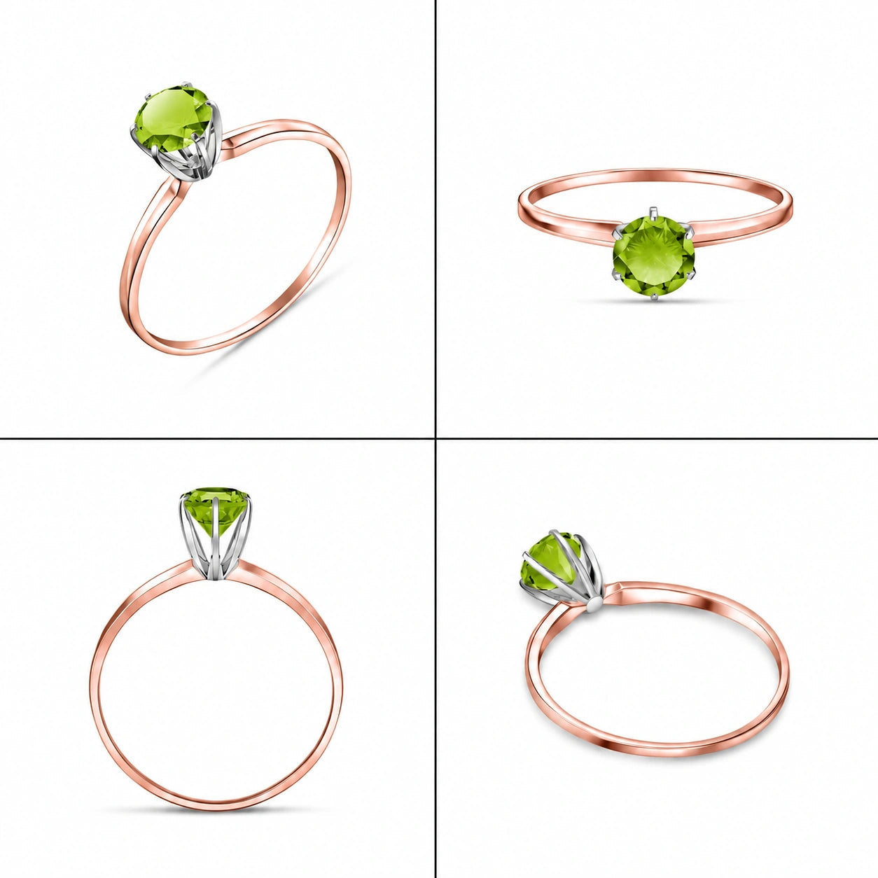 Rose Gold Ring Peridot 10K — Eufemia