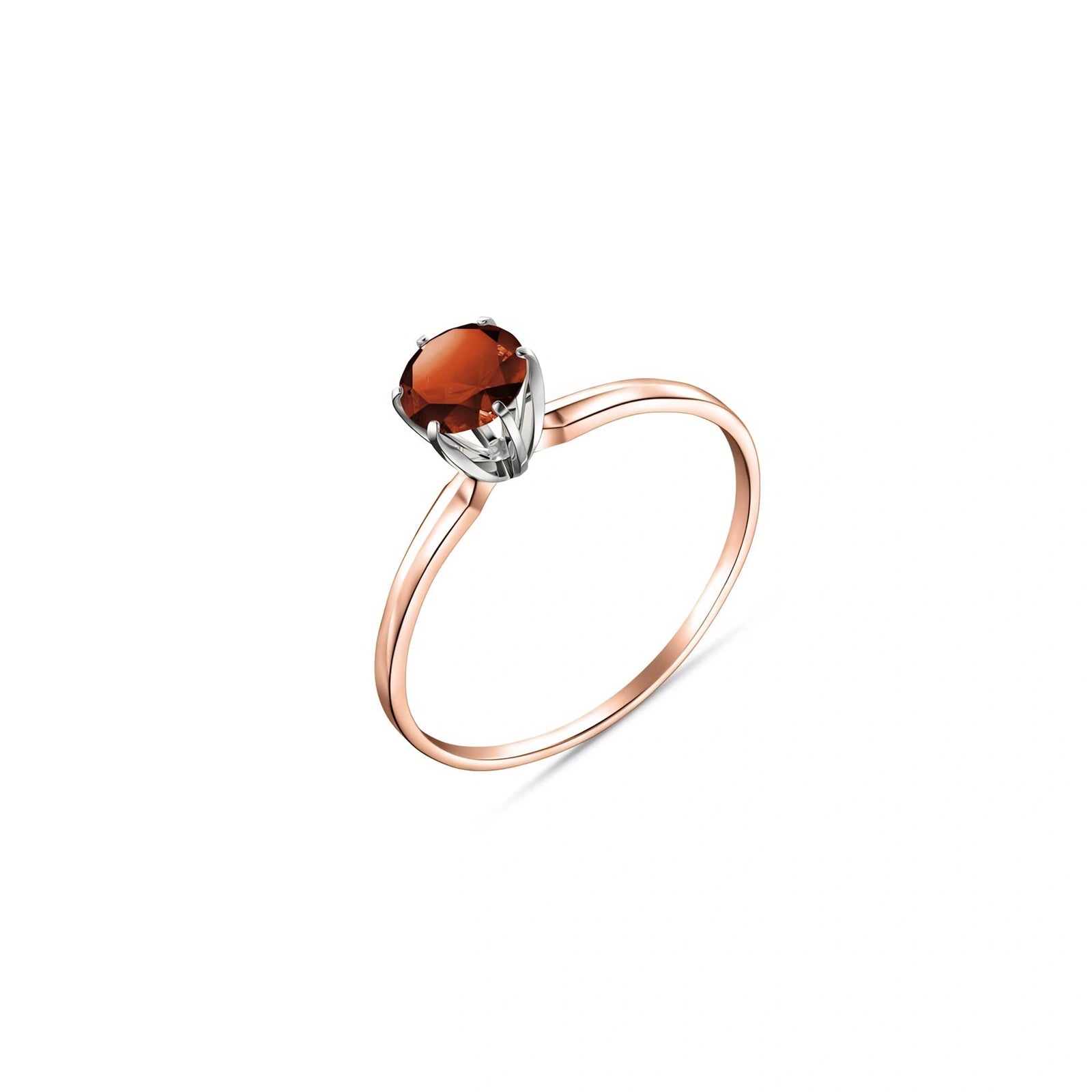 Rose Gold Ring Garnet 10K — Eufemia