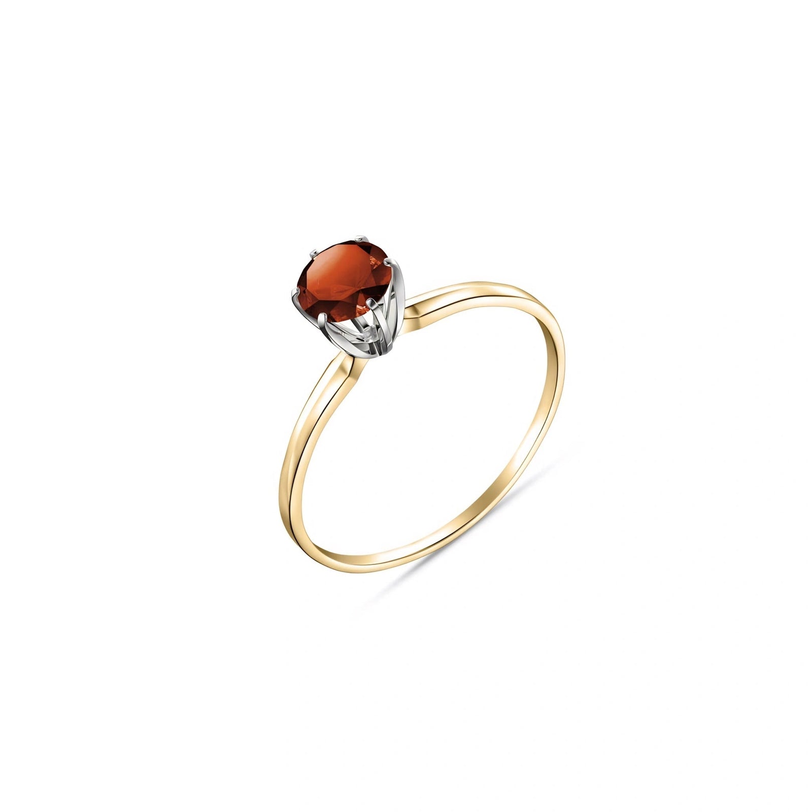 Yellow Gold Ring Garnet 10K — Eufemia