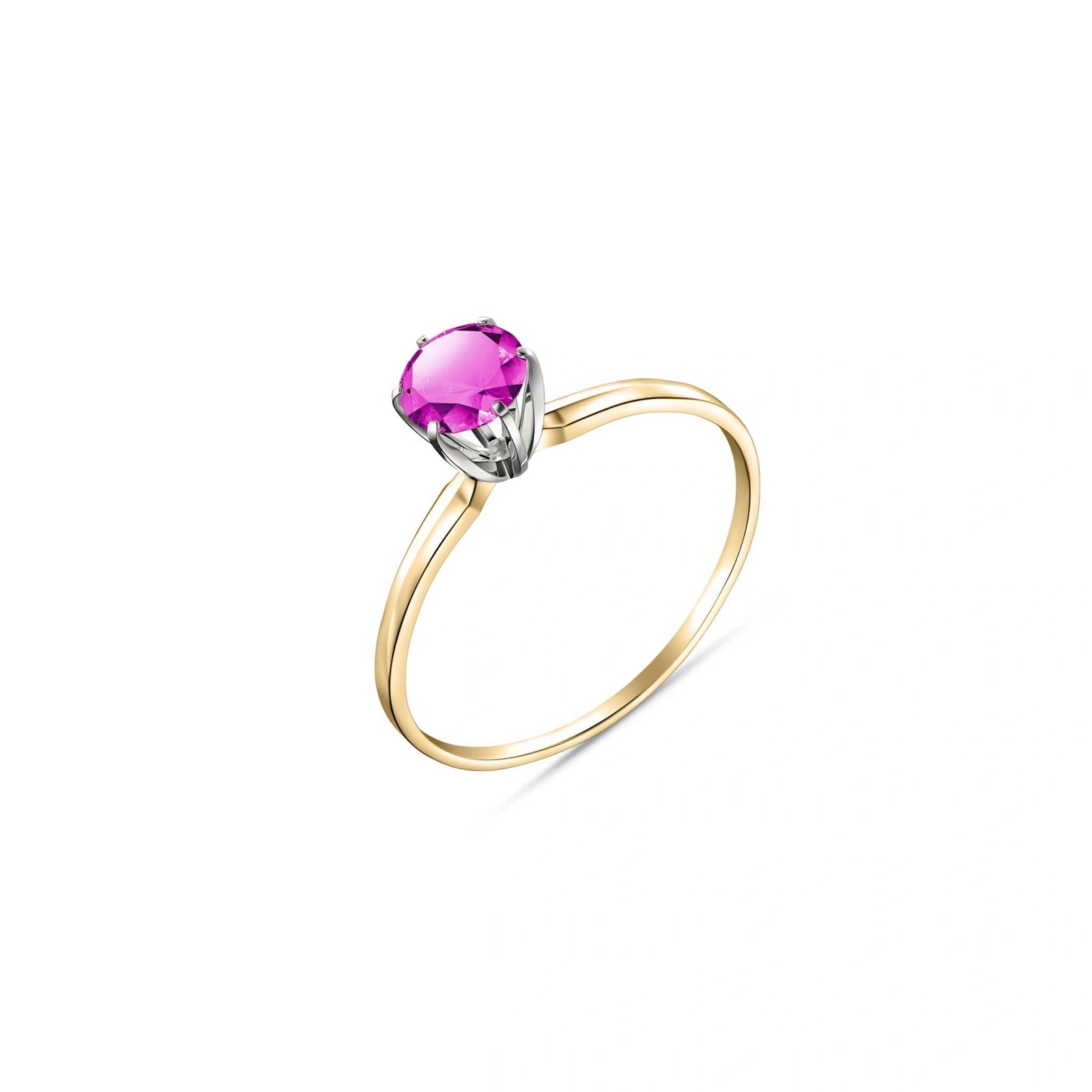 Yellow Gold Ring Pink Topaz 10K — Eufemia