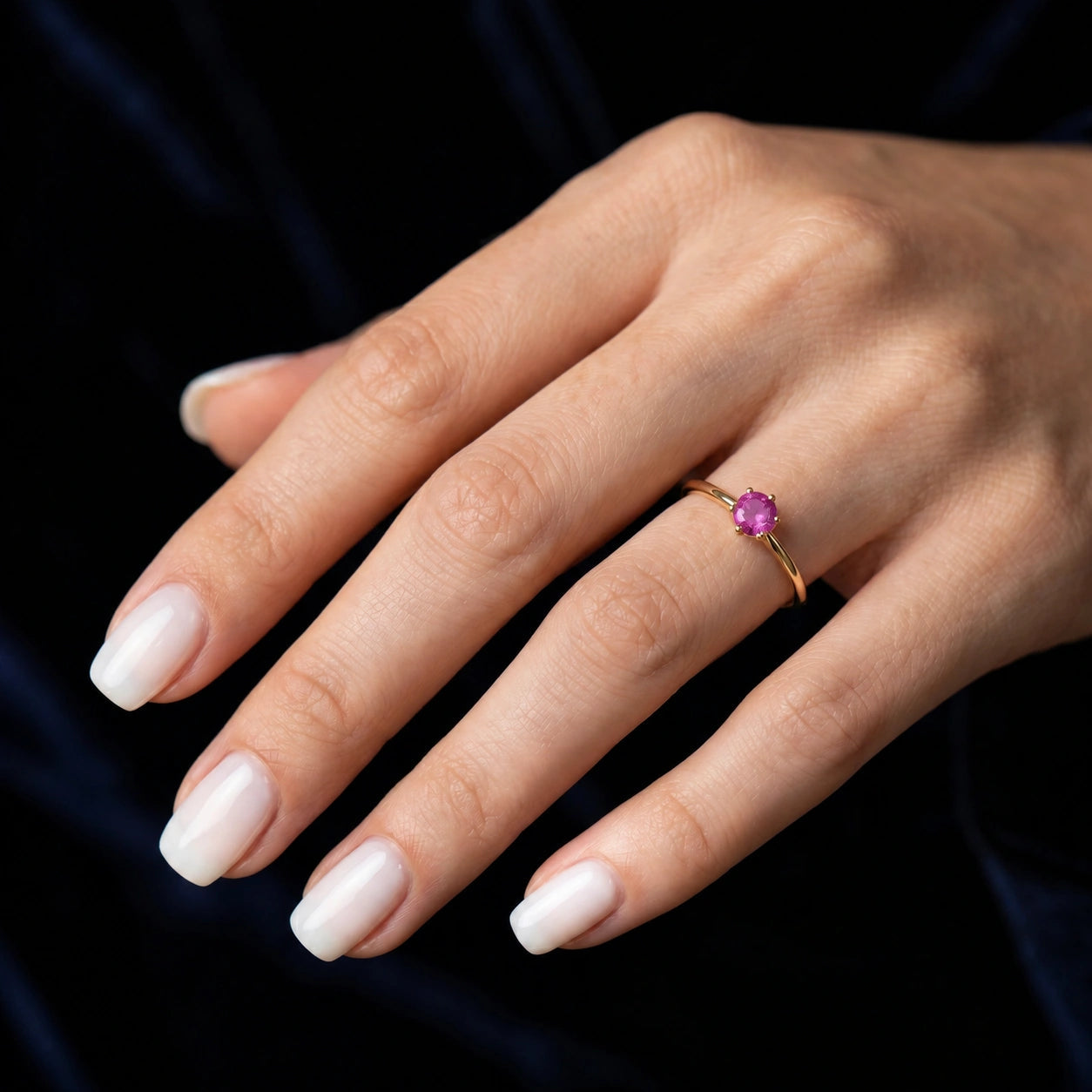 Yellow Gold Ring Pink Topaz 10K — Eufemia