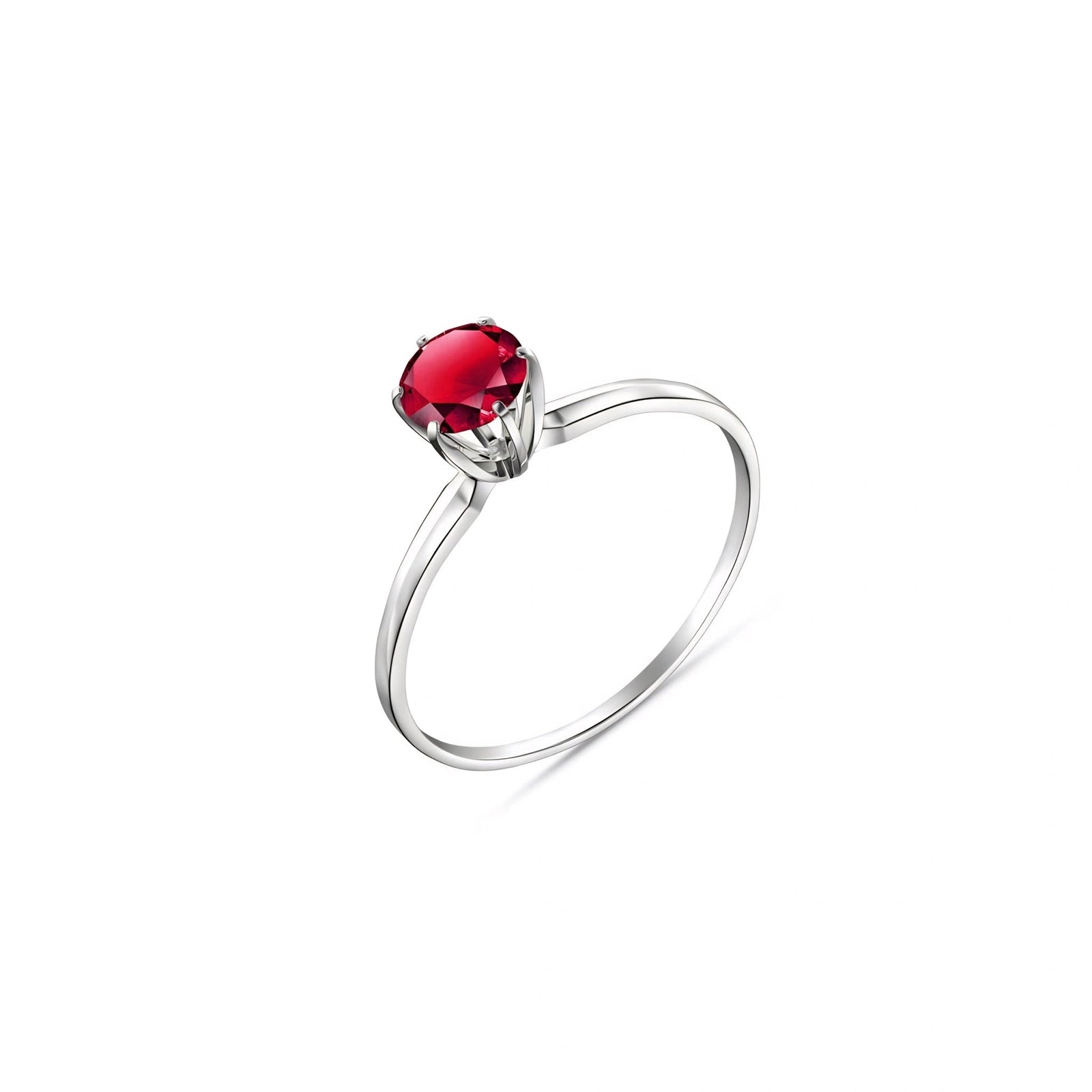 White Gold Ring Ruby 10K — Eufemia