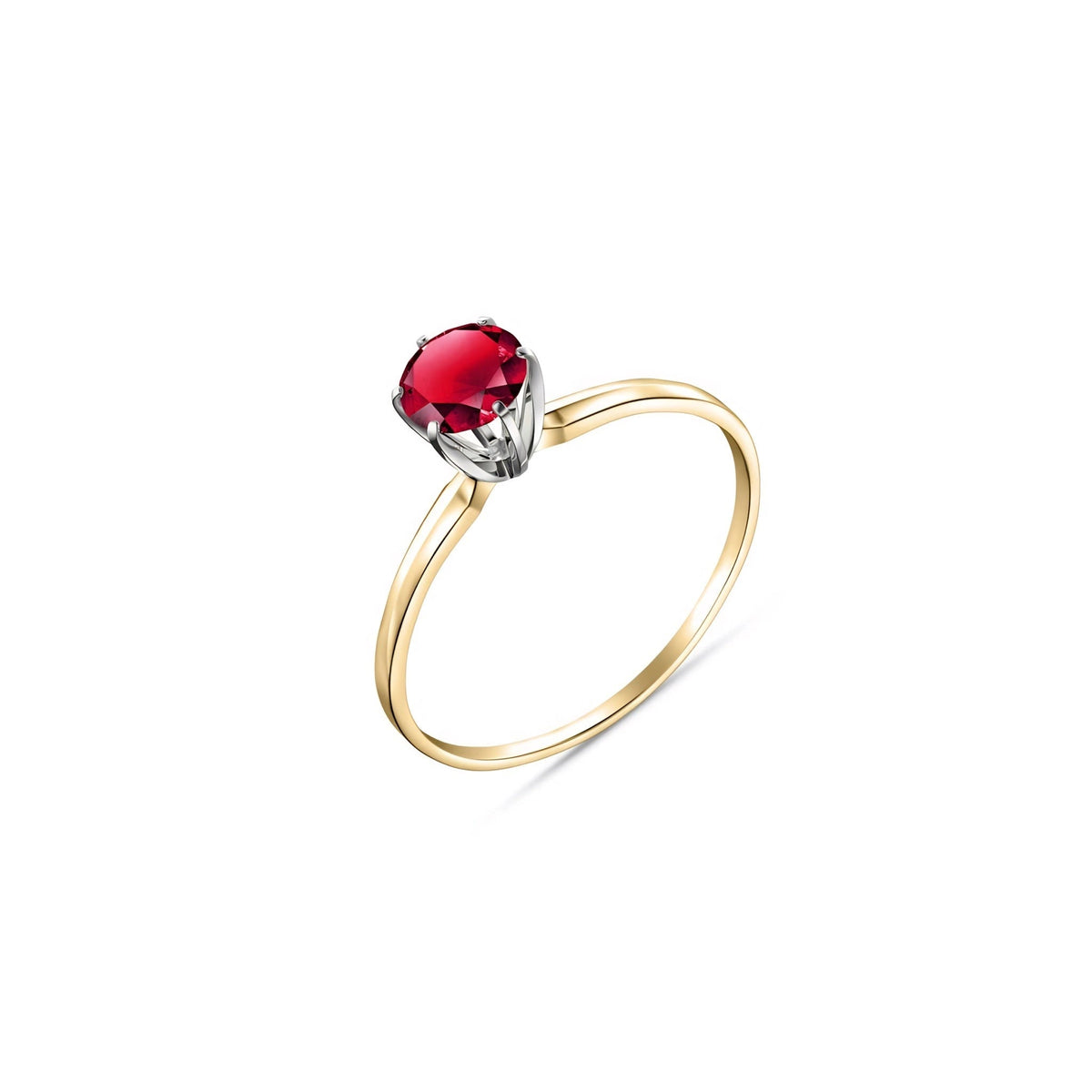 Yellow Gold Ring Ruby 10K — Eufemia