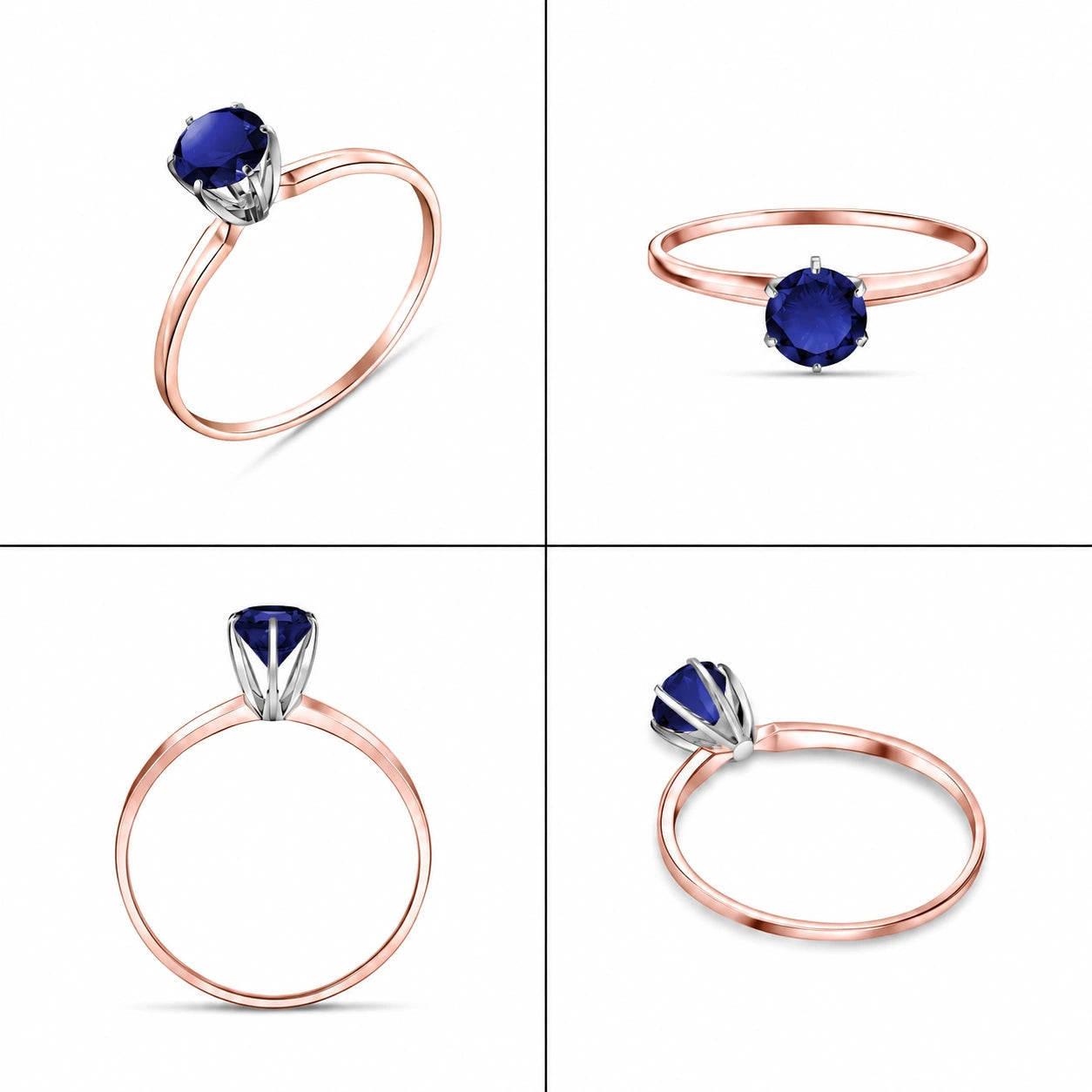 Rose Gold Ring Sapphire 10K — Eufemia