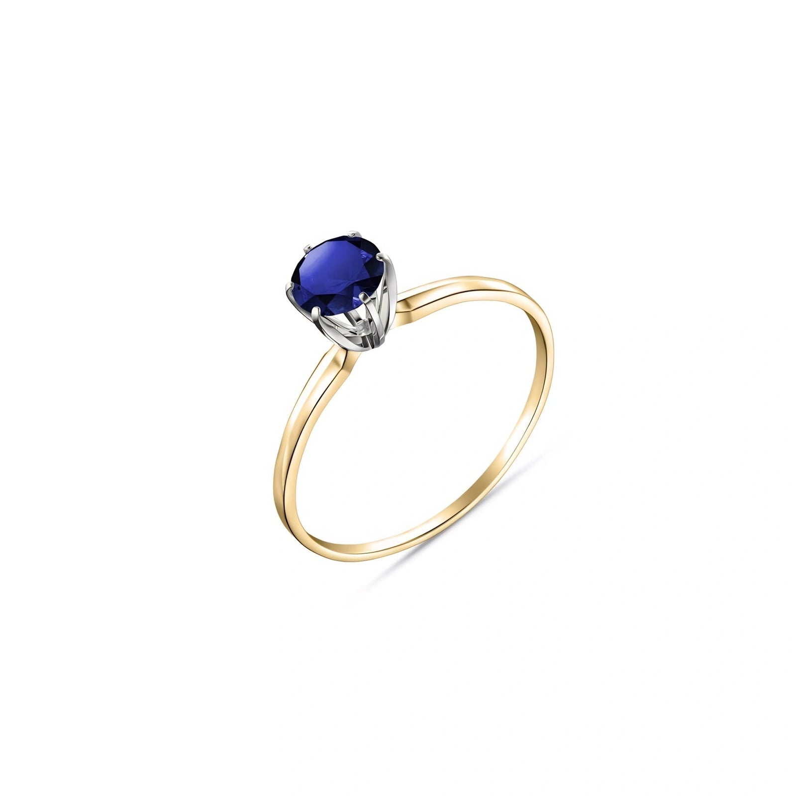 Yellow Gold Ring Sapphire 10K — Eufemia