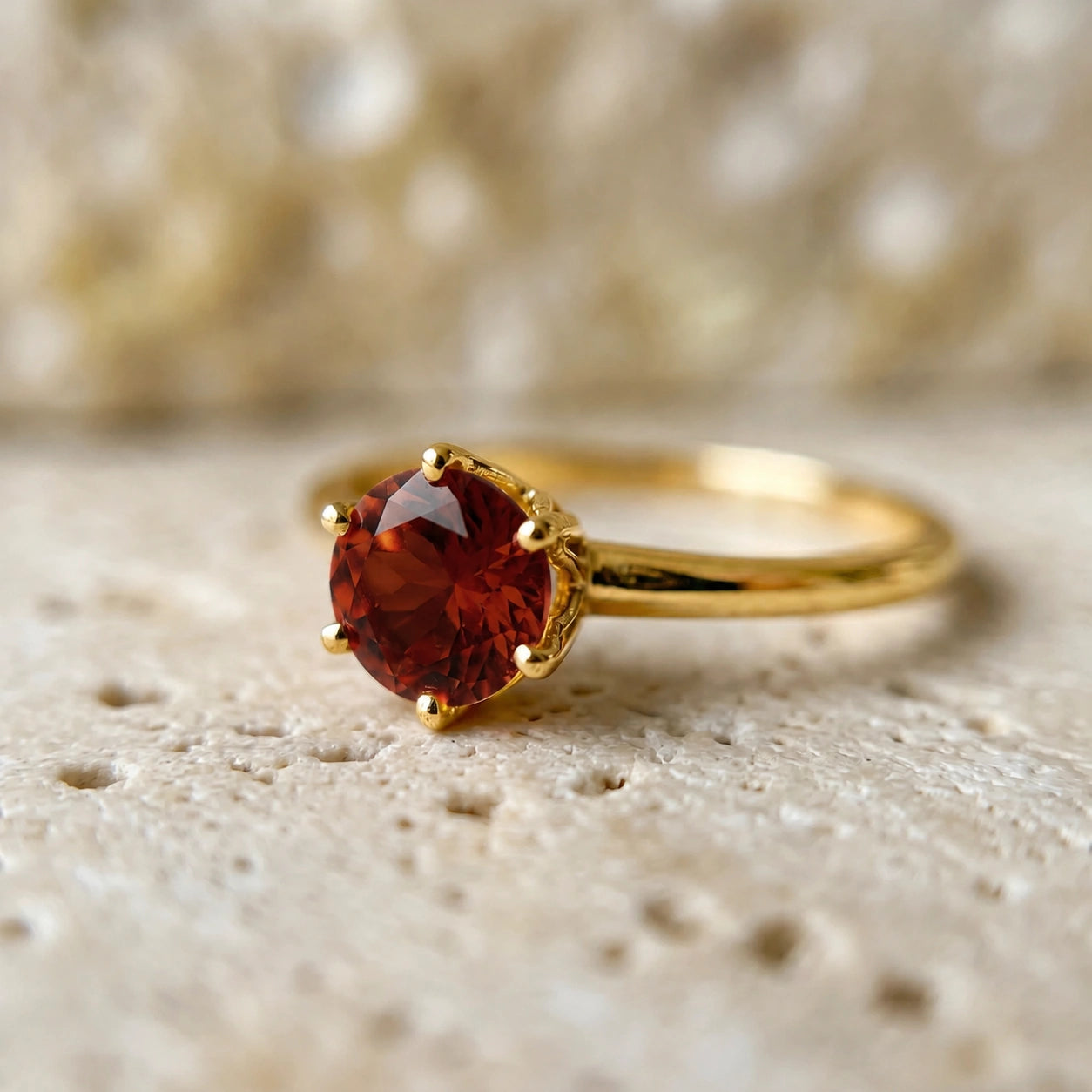 Yellow Gold Garnet — Maria