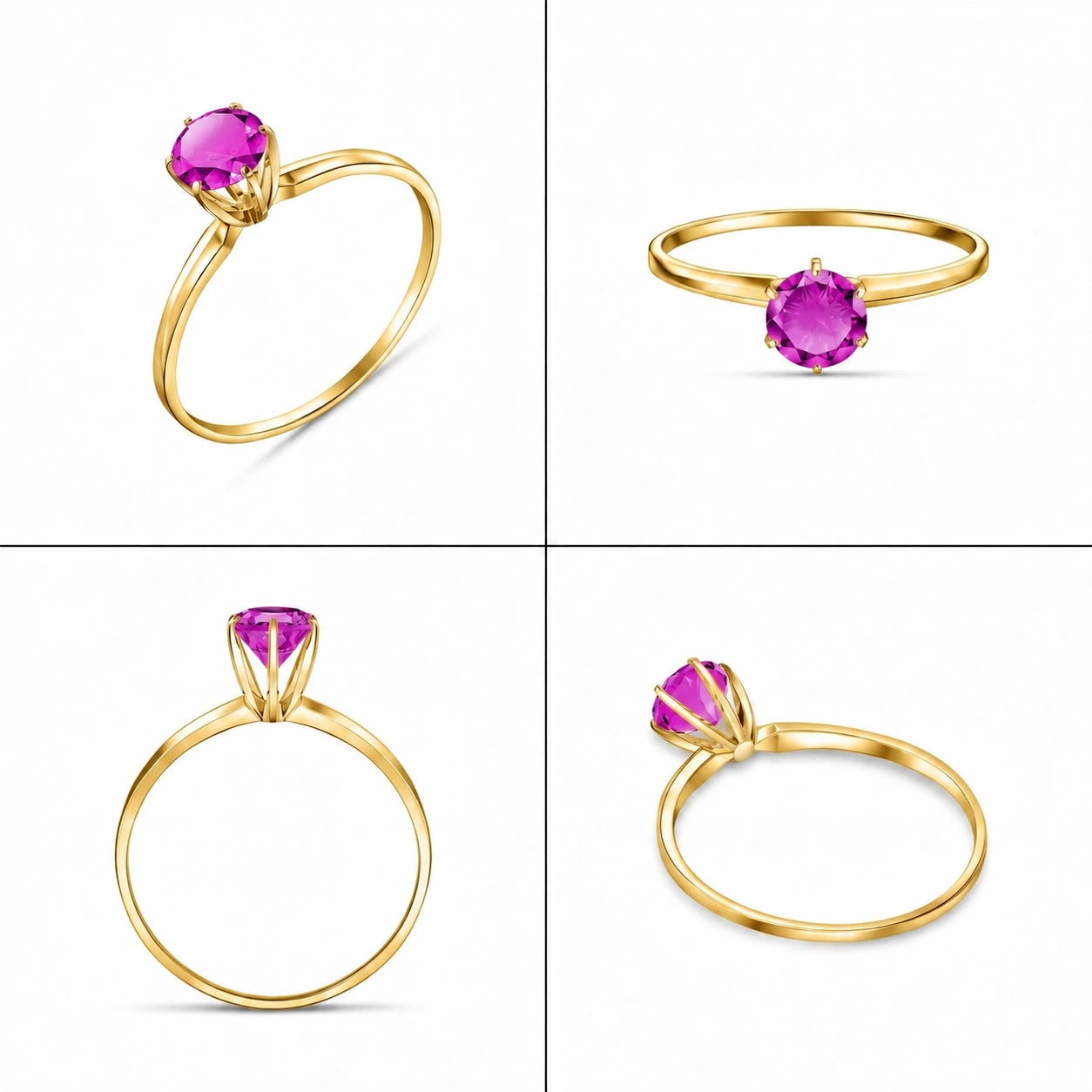 Yellow Gold Pink Topaz — Maria