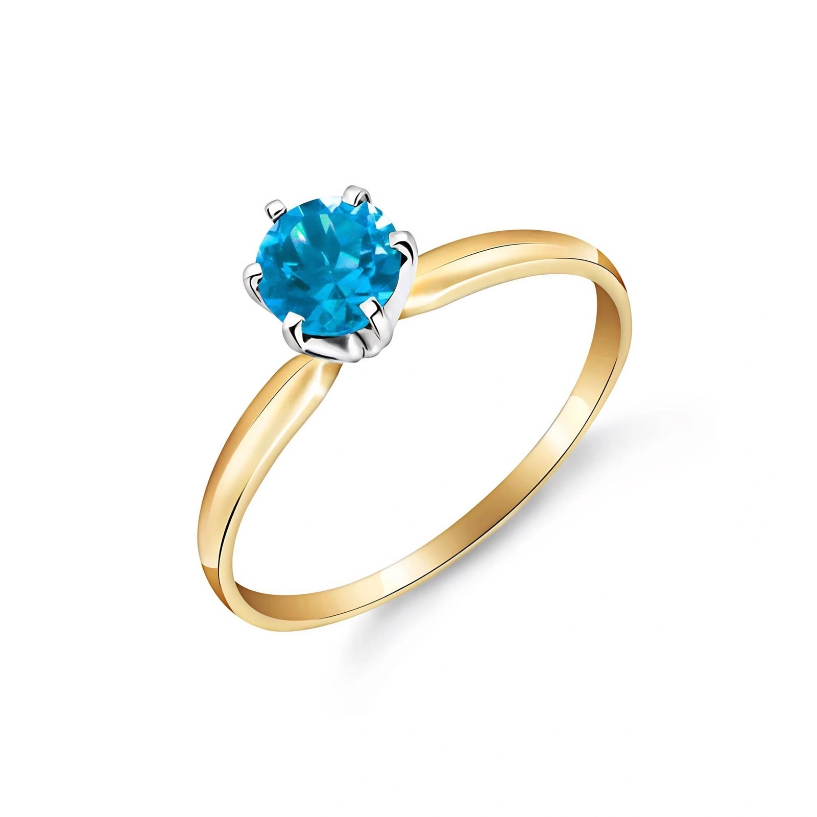 Yellow Gold Ring Blue Topaz 10K — Eufemia