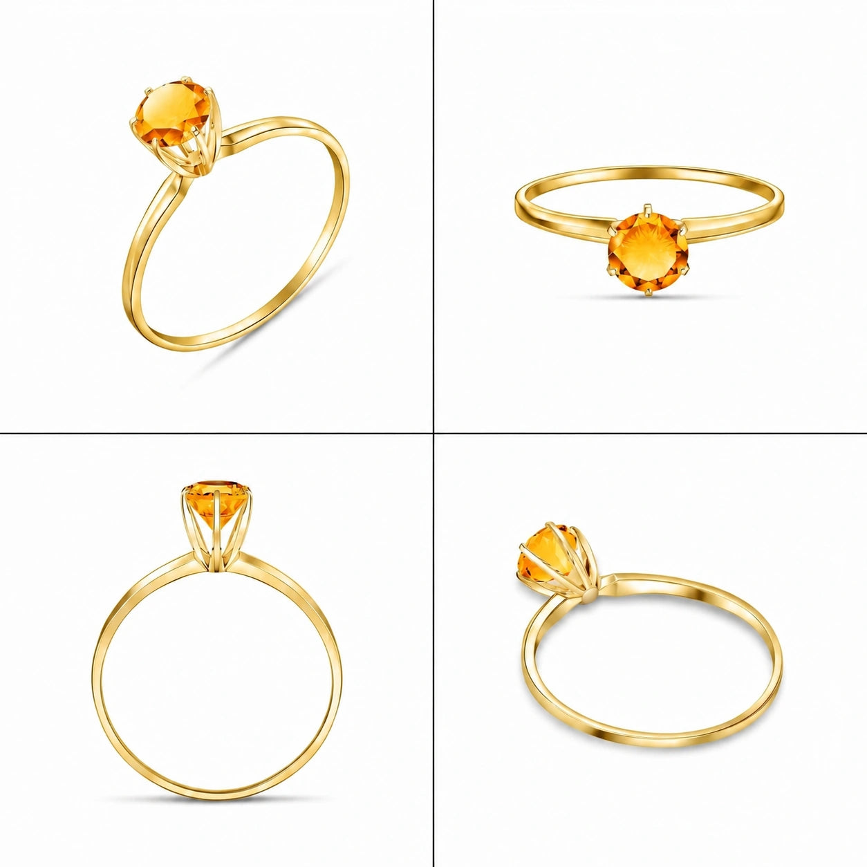 Yellow Gold Ring Blue Topaz 10K — Eufemia