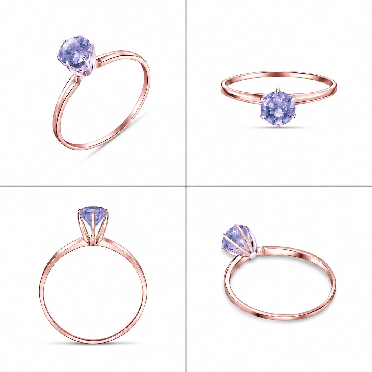Rose Gold Ring Tanzanite 10K — Eufemia
