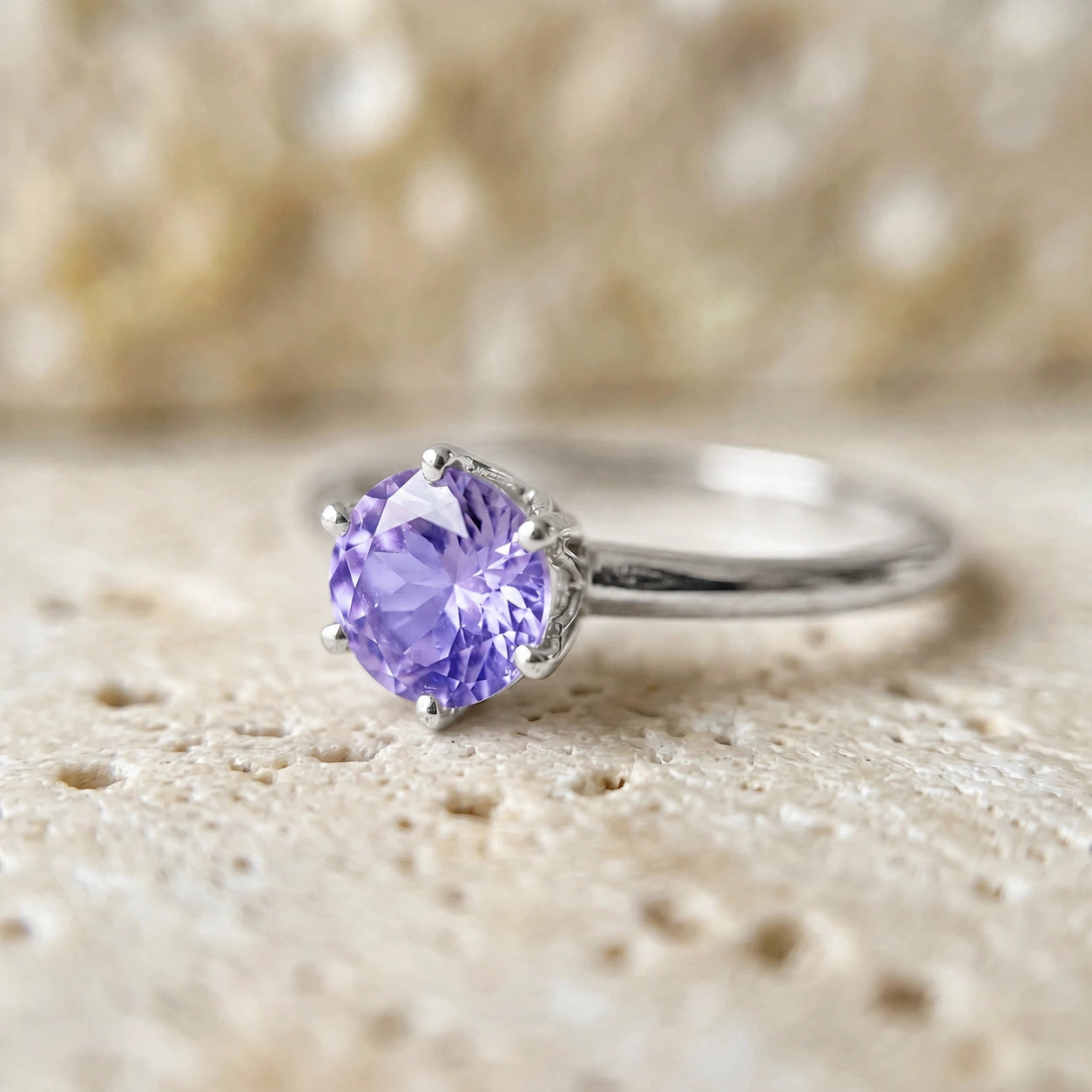 White Gold Ring Tanzanite 10K — Eufemia