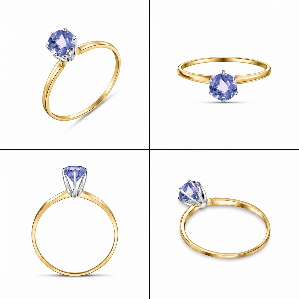 Yellow Gold Ring Tanzanite 10K — Eufemia