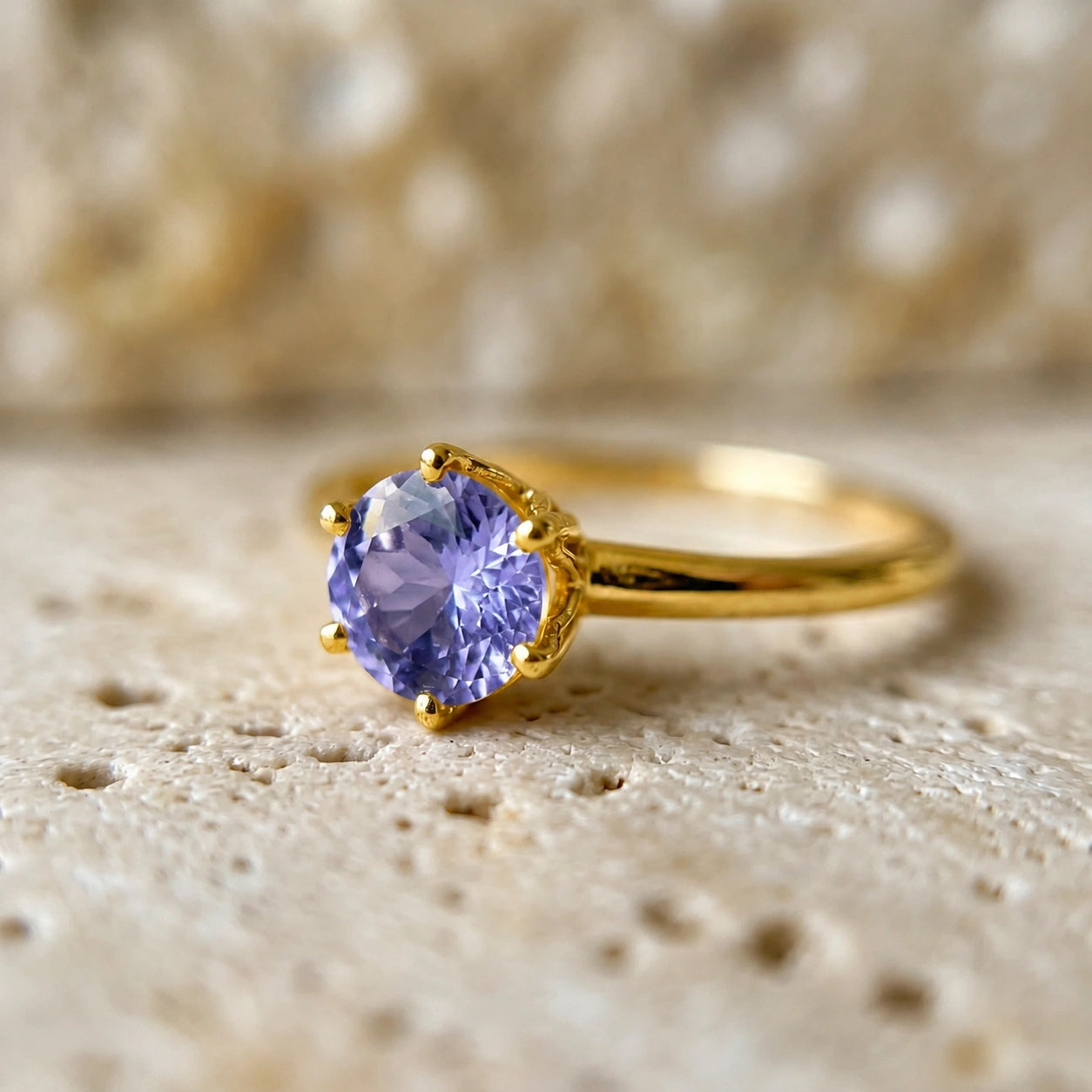 Yellow Gold Ring Tanzanite 10K — Eufemia
