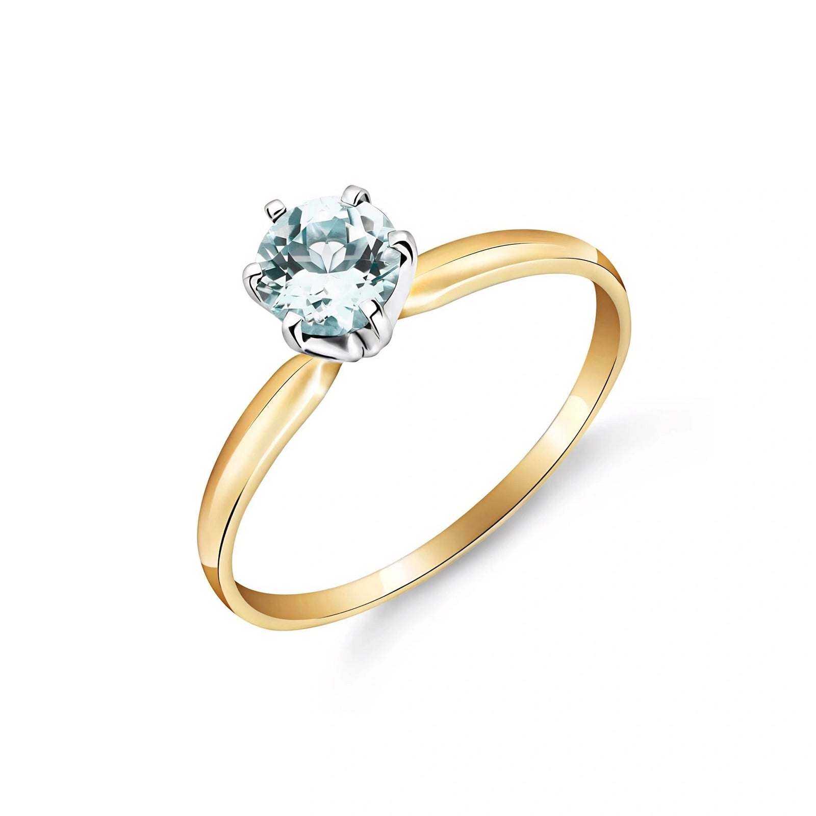 Yellow Gold Ring Aquamarine 10K — Eufemia