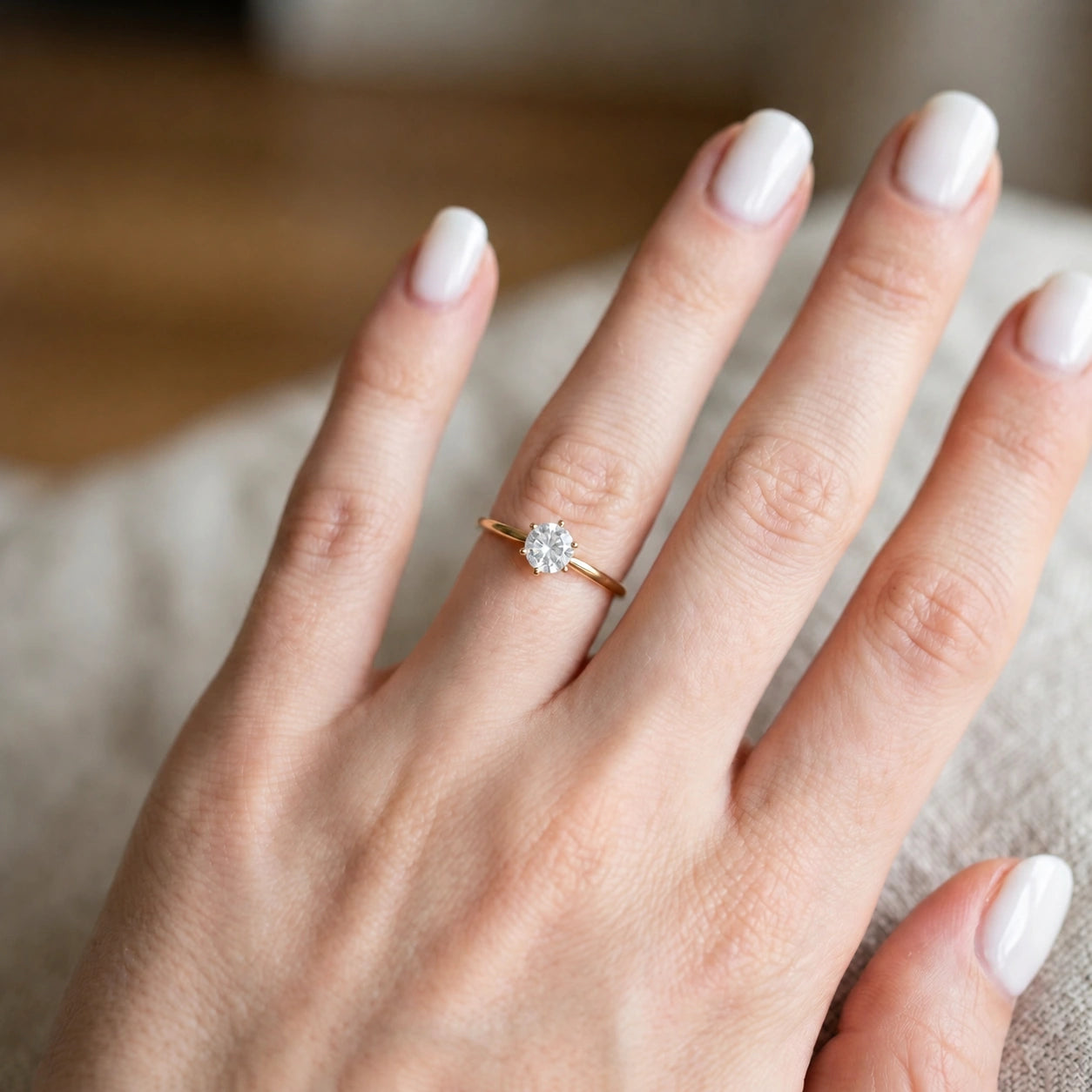 Yellow Gold Ring Aquamarine 10K — Eufemia