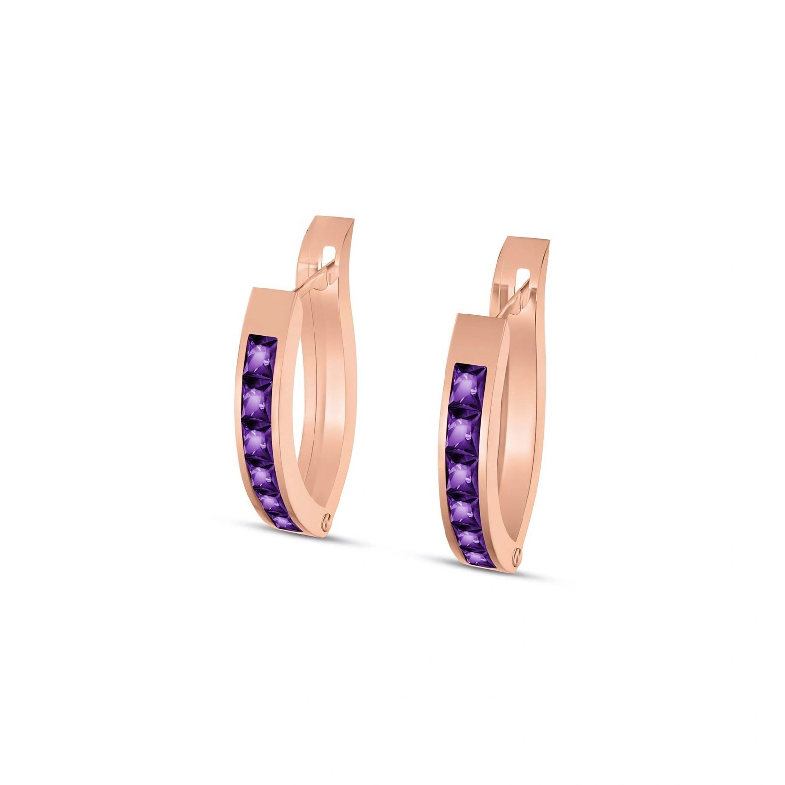 Rose Gold Heritage Earrings Amethyst 10K — Celestina