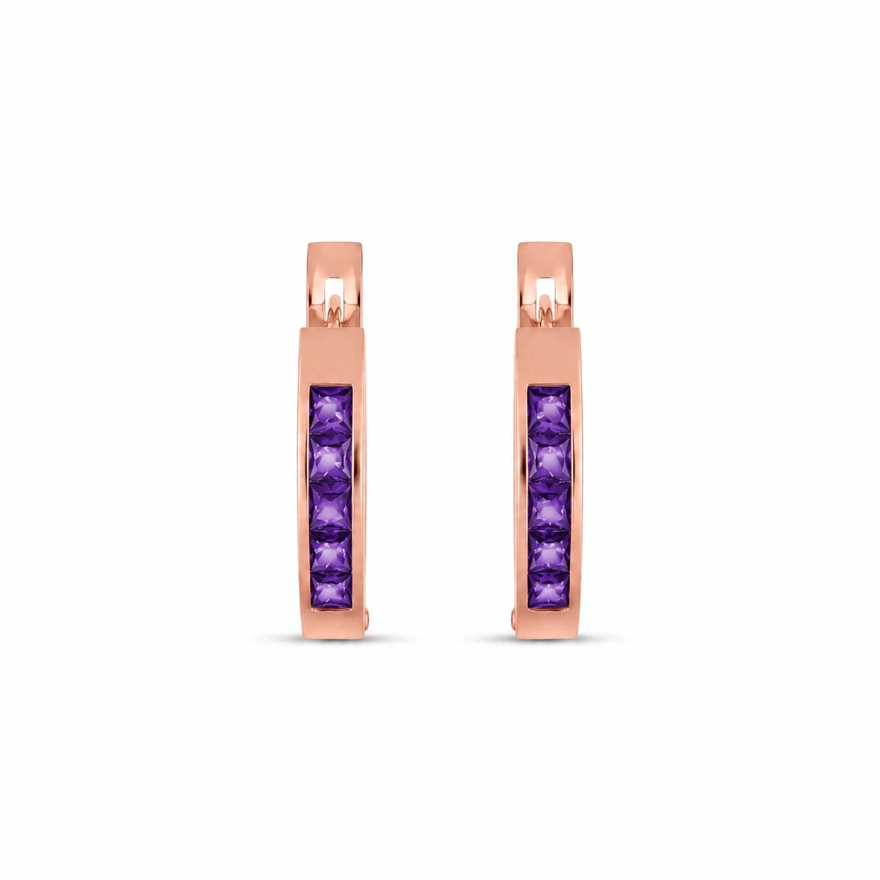 Rose Gold Heritage Earrings Amethyst 10K — Celestina