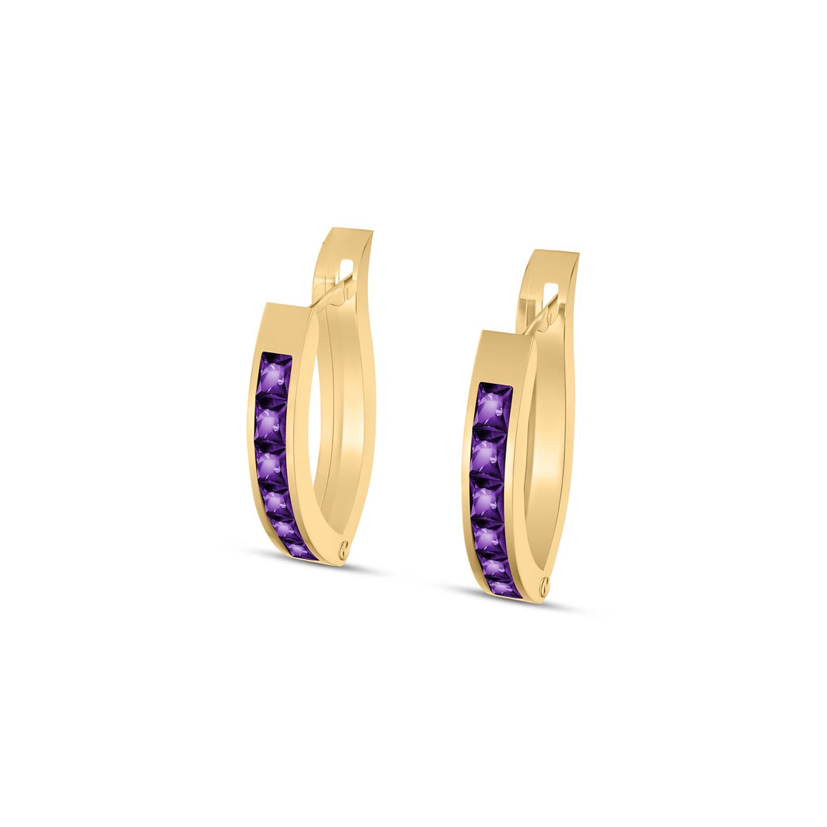 Yellow Gold Heritage Earrings Amethyst 10K — Celestina