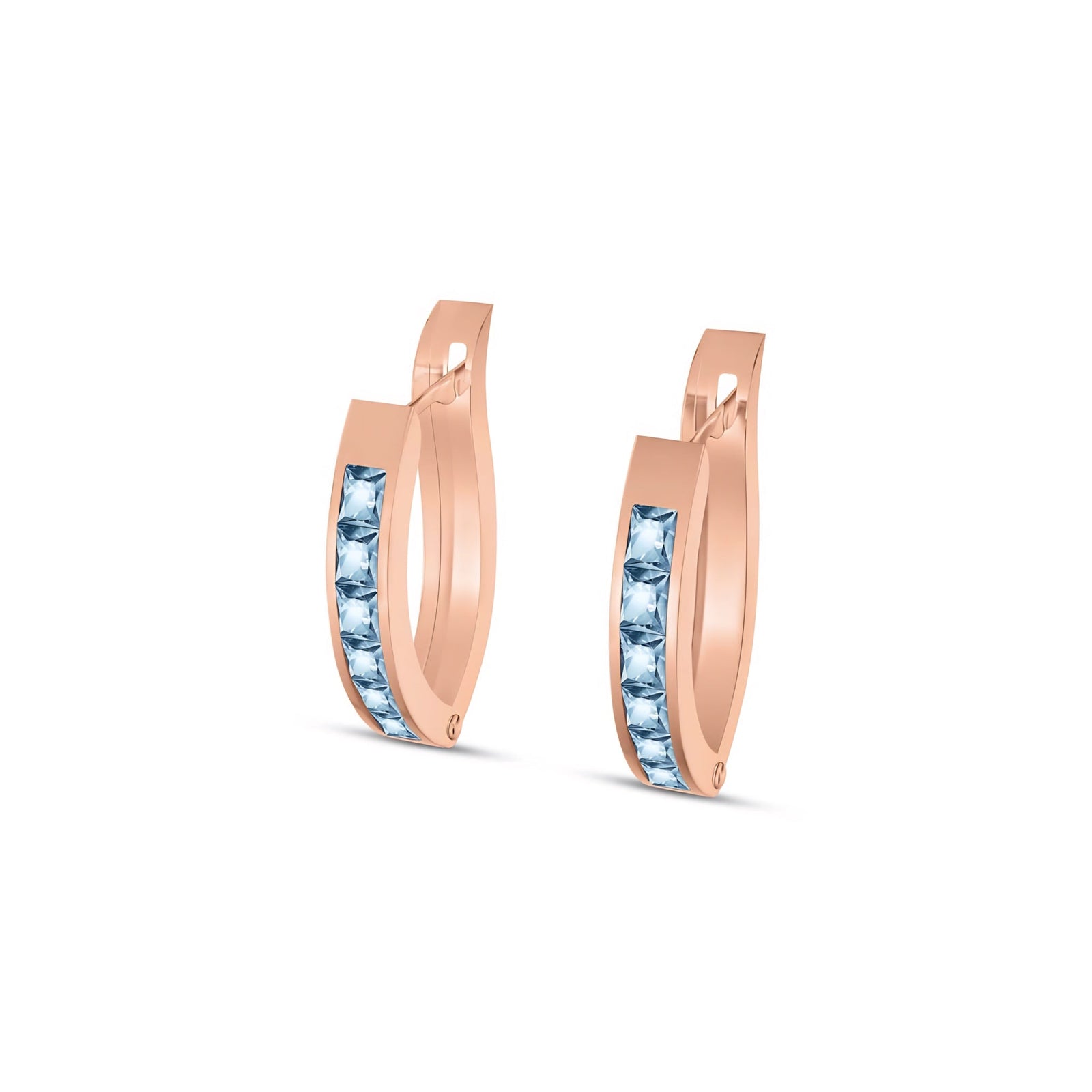 Rose Gold Heritage Earrings Blue Topaz 10K — Celestina
