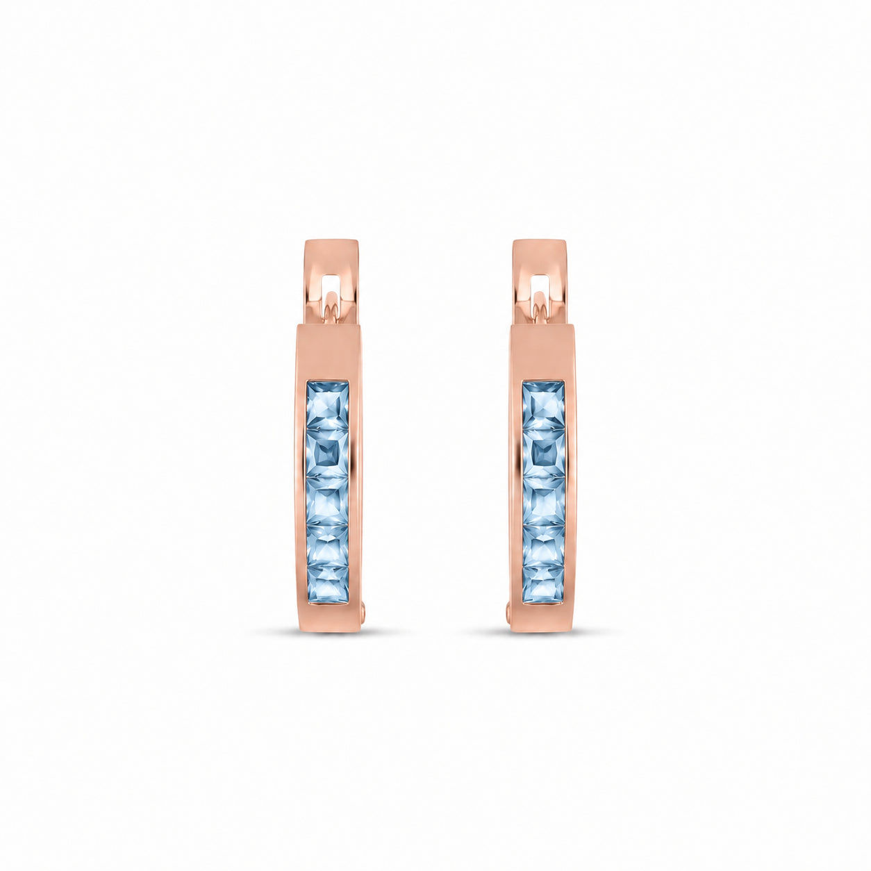 Rose Gold Heritage Earrings Blue Topaz 10K — Celestina