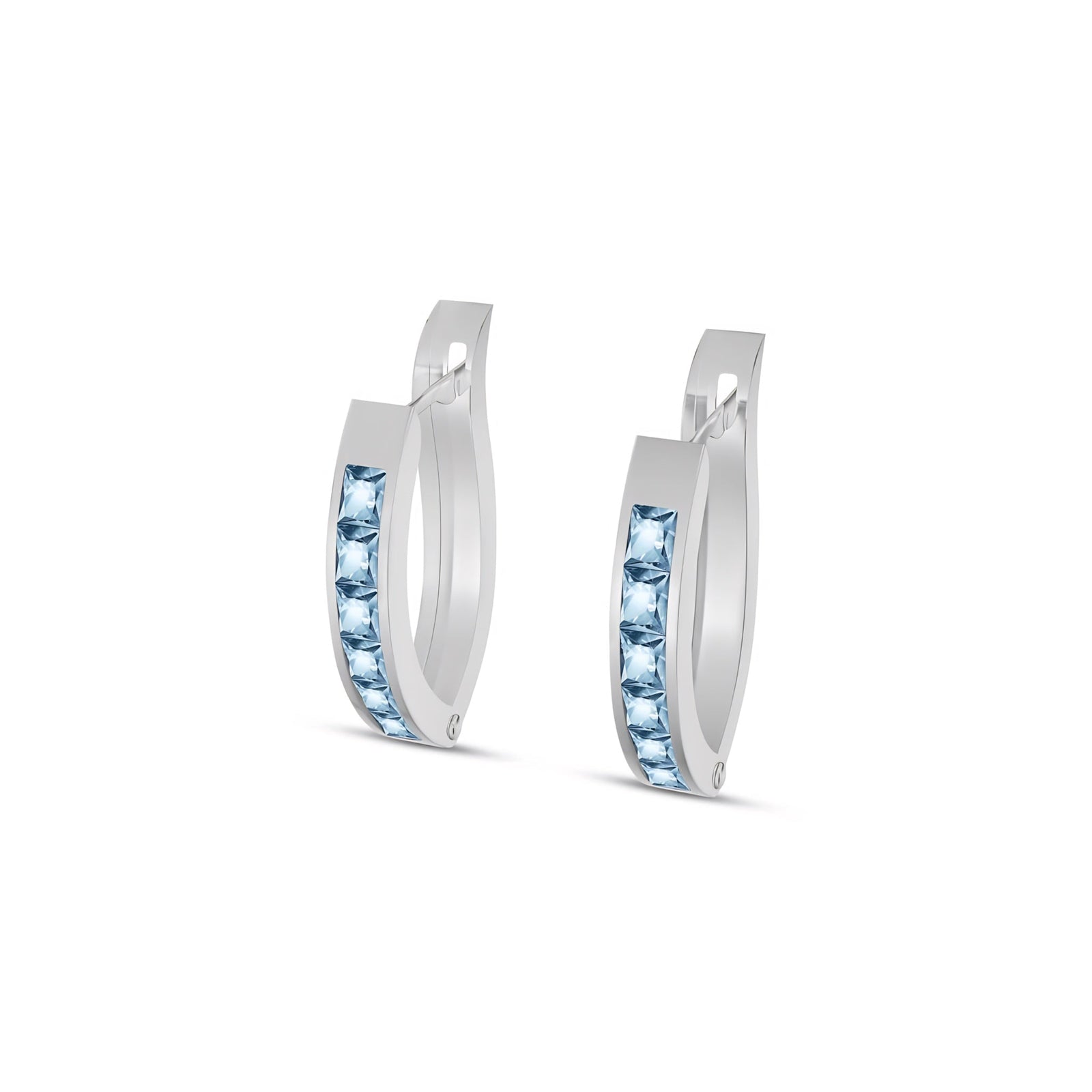 White Gold Heritage Earrings Blue Topaz 10K — Celestina