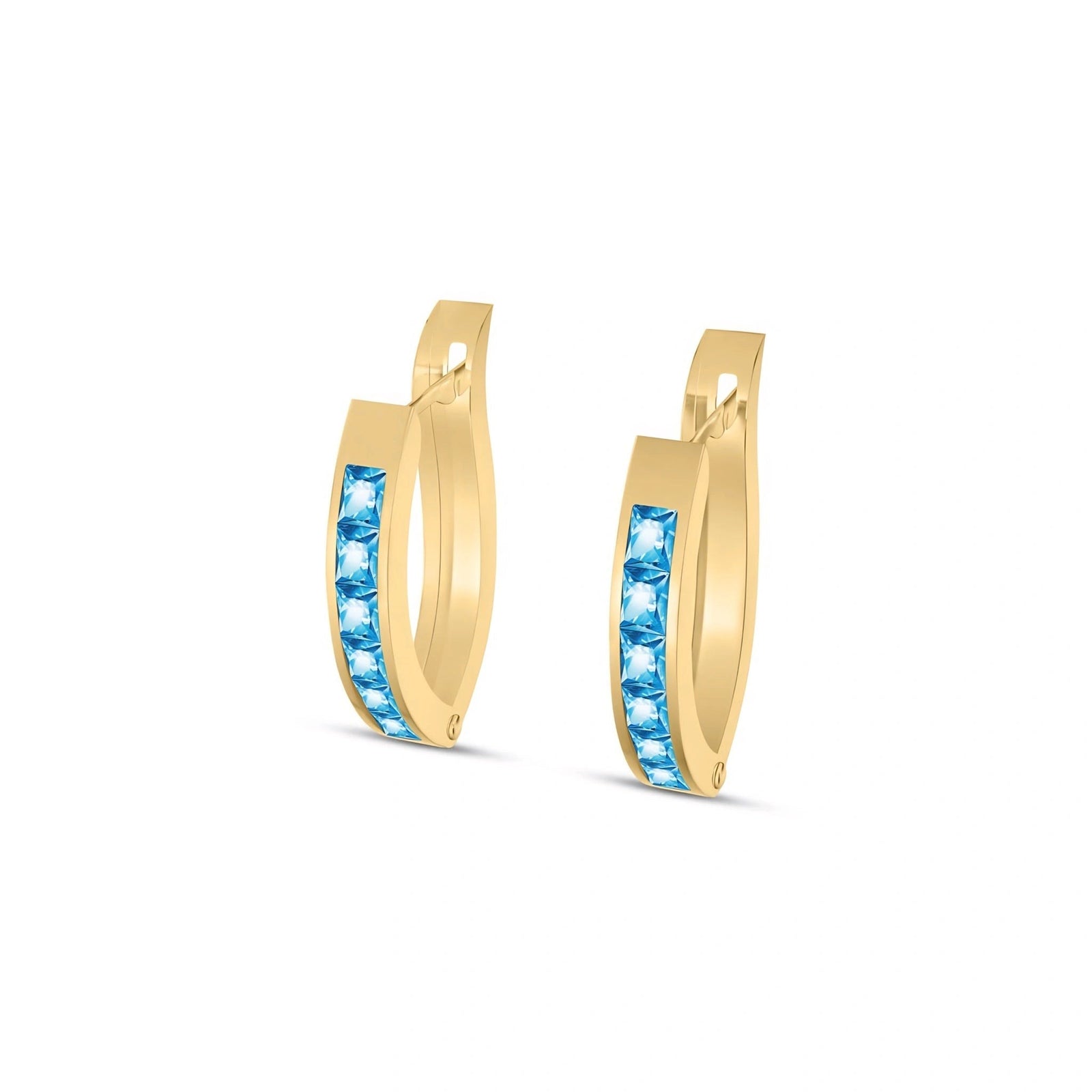 Yellow Gold Heritage Earrings Blue Topaz 10K — Celestina