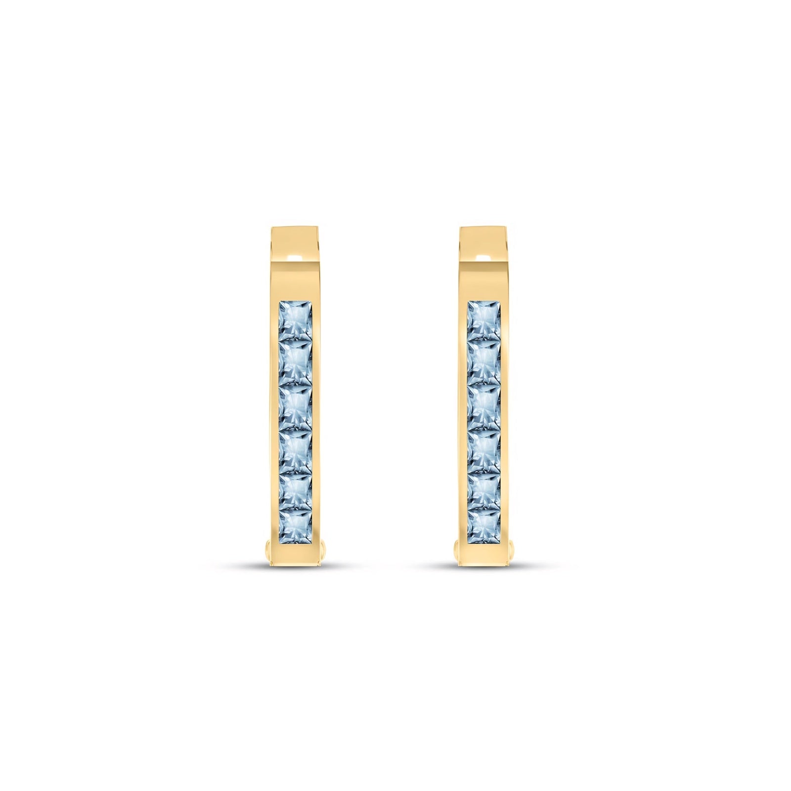 Yellow Gold Heritage Earrings Blue Topaz 10K — Celestina
