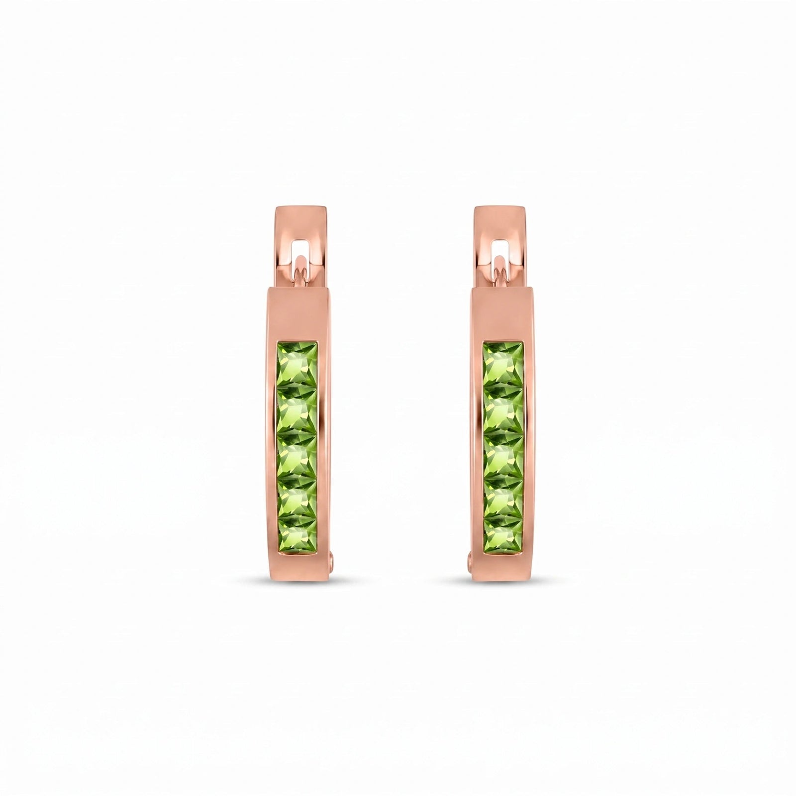Rose Gold Heritage Earrings Peridot 10K — Celestina
