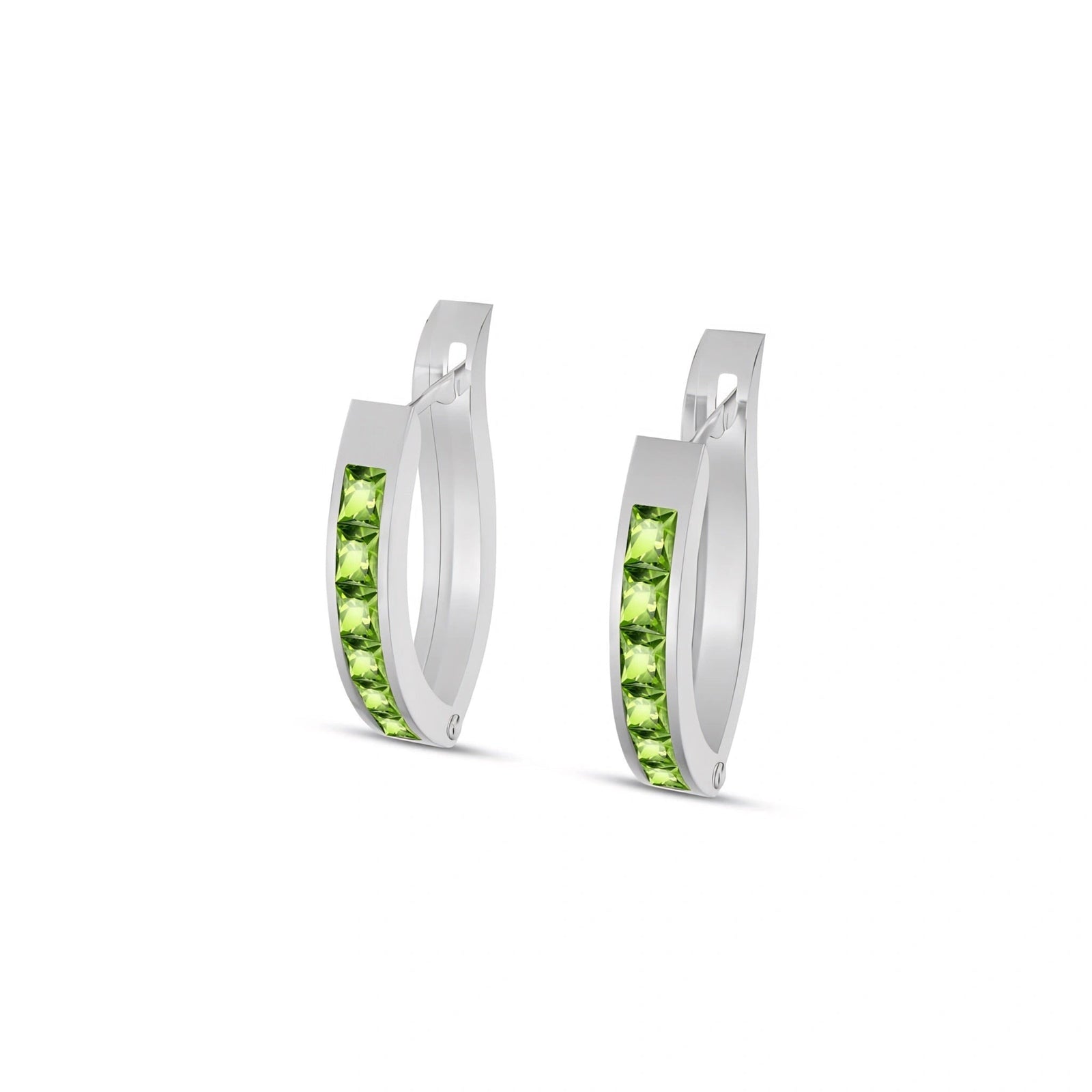 White Gold Heritage Earrings Peridot 10K — Celestina