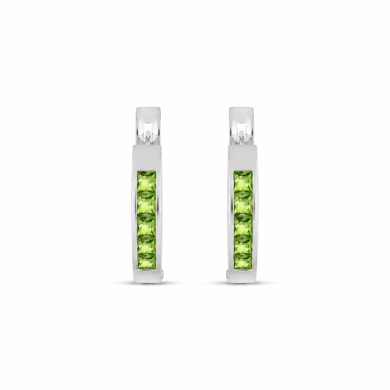 White Gold Heritage Earrings Peridot 10K — Celestina
