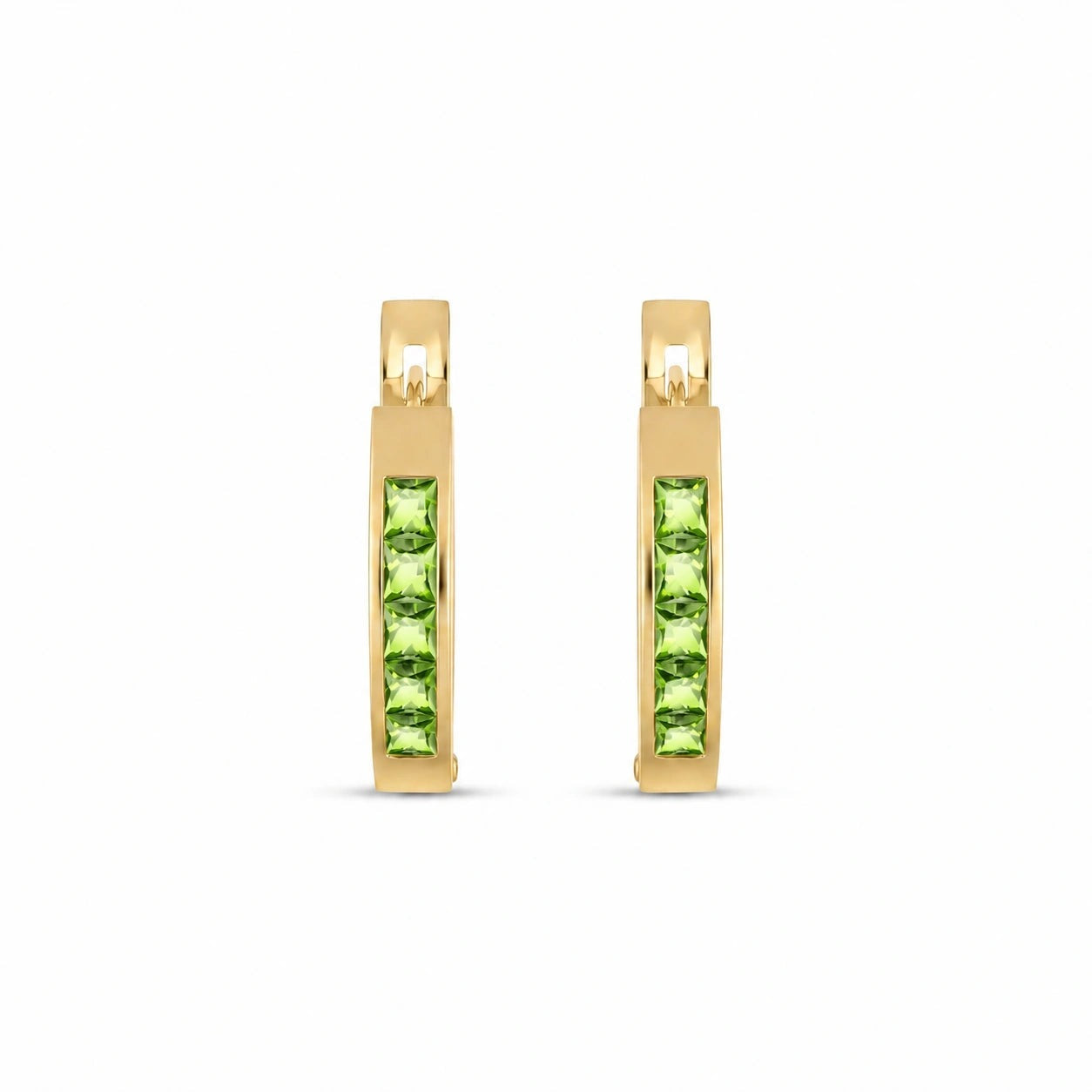 Yellow Gold Heritage Earrings Peridot 10K — Celestina