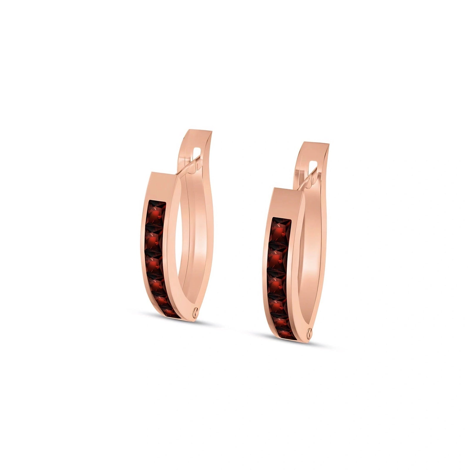 Rose Gold Heritage Earrings Garnet 10K — Celestina