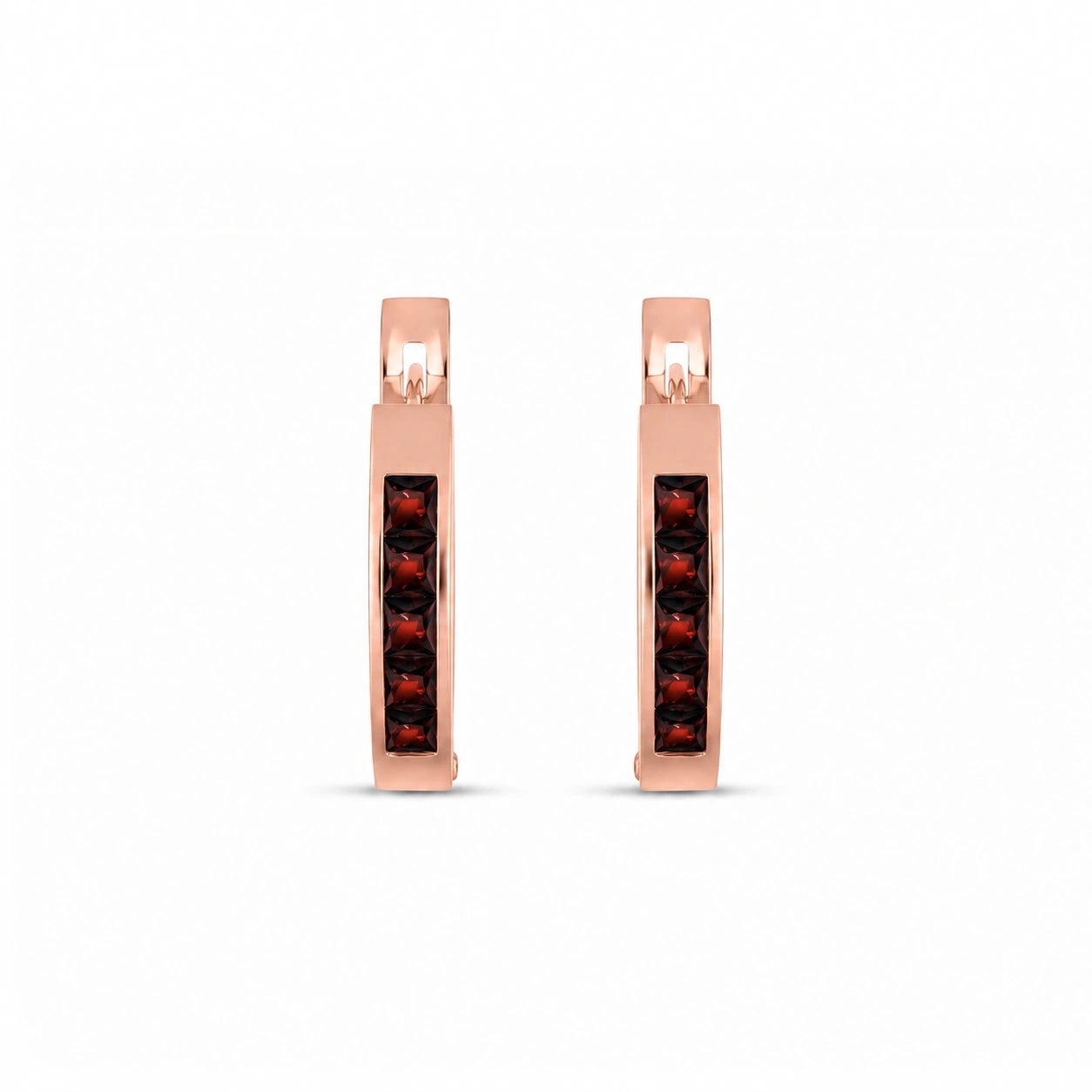 Rose Gold Heritage Earrings Garnet 10K — Celestina