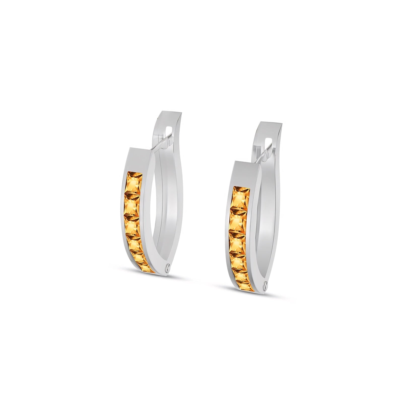 White Gold Heritage Earrings Garnet 10K — Celestina