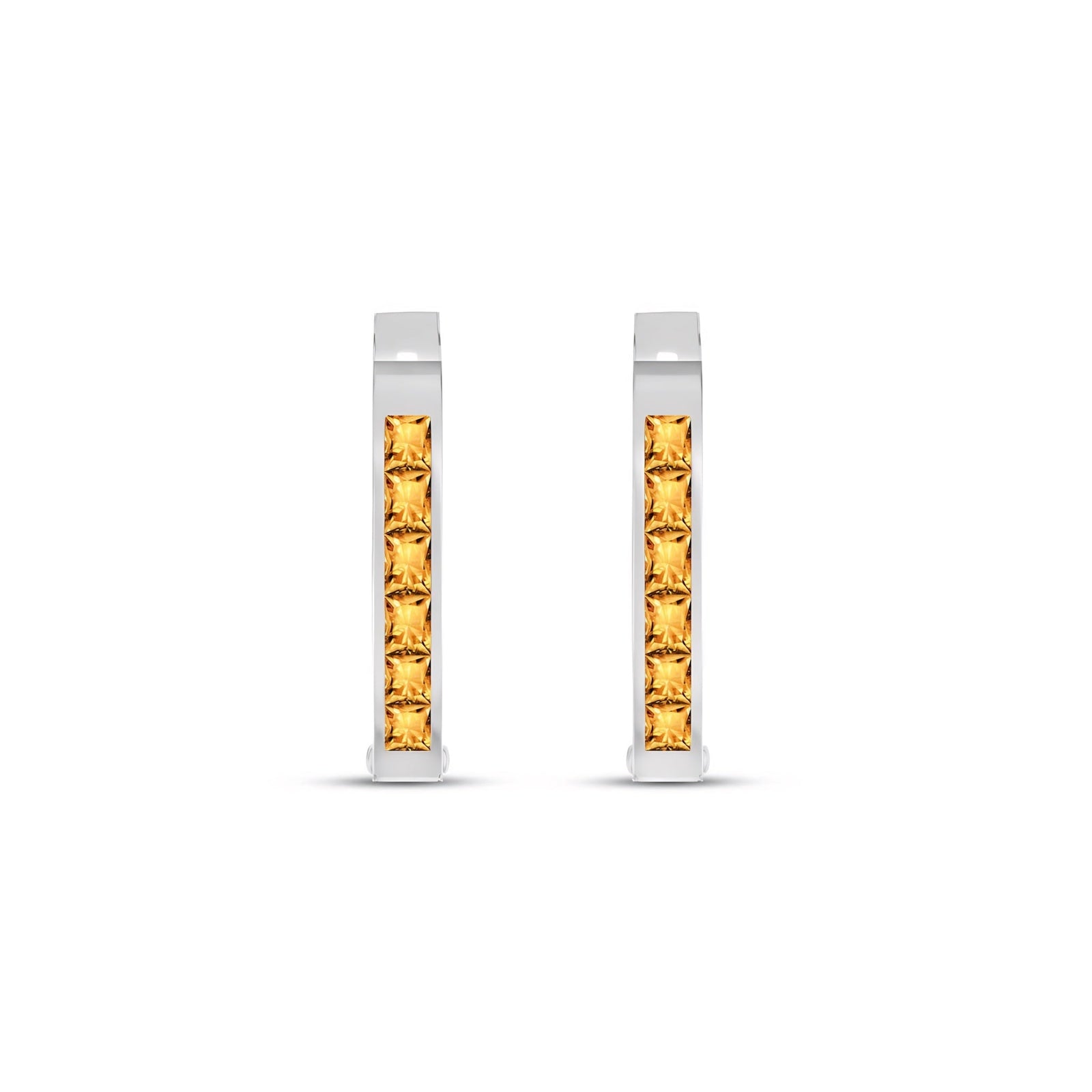 White Gold Heritage Earrings Garnet 10K — Celestina