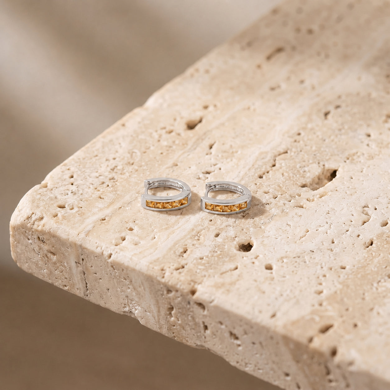 White Gold Heritage Earrings Garnet 10K — Celestina