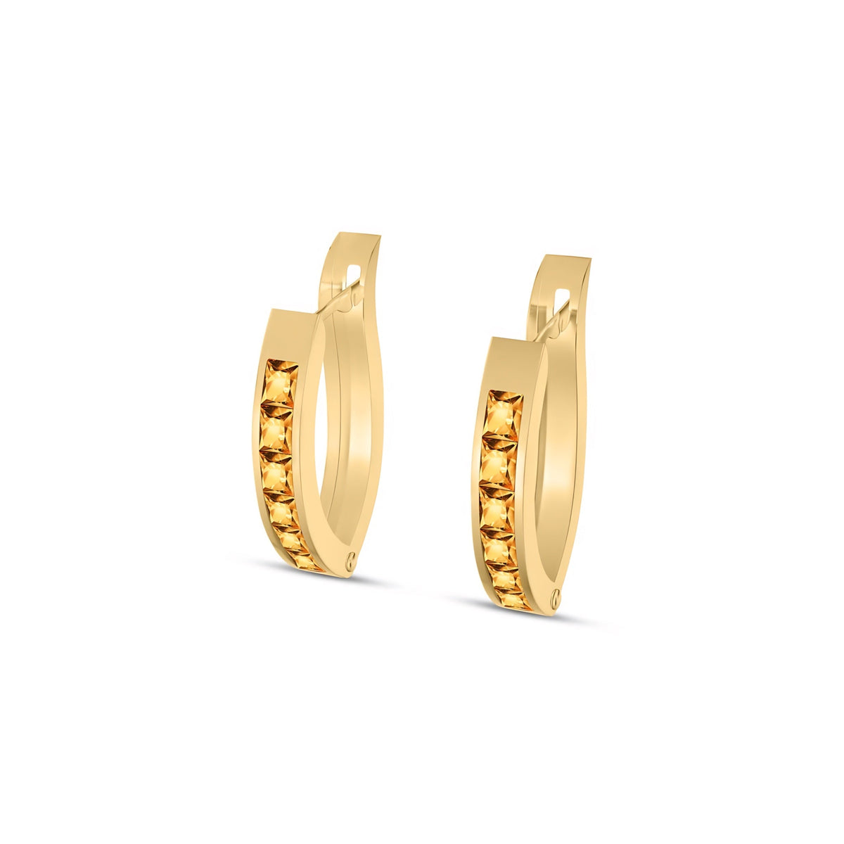Yellow Gold Heritage Earrings Garnet 10K — Celestina