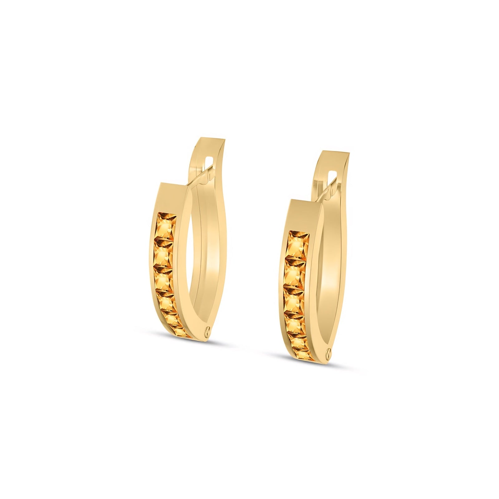 Yellow Gold Heritage Earrings Garnet 10K — Celestina
