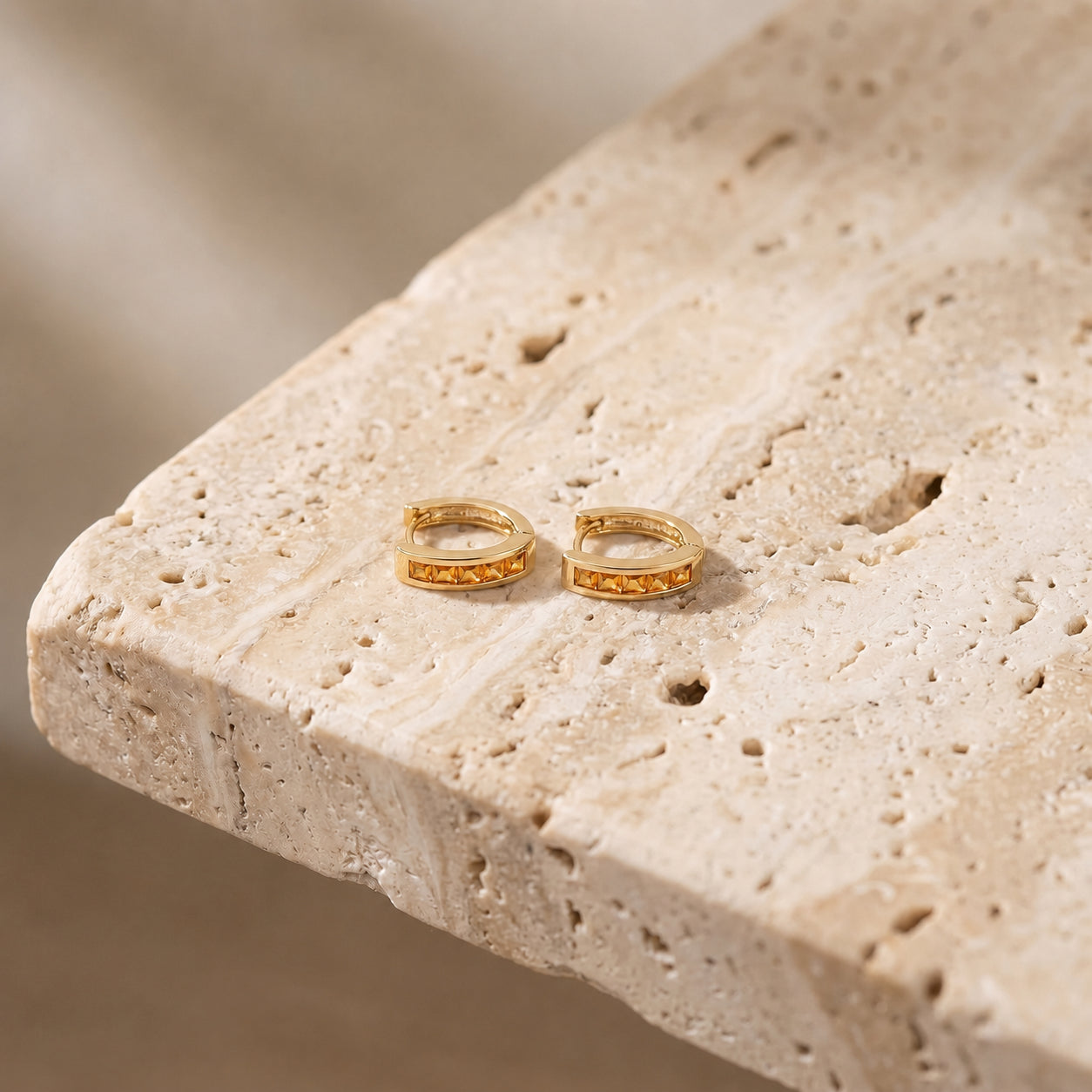 Yellow Gold Heritage Earrings Garnet 10K — Celestina